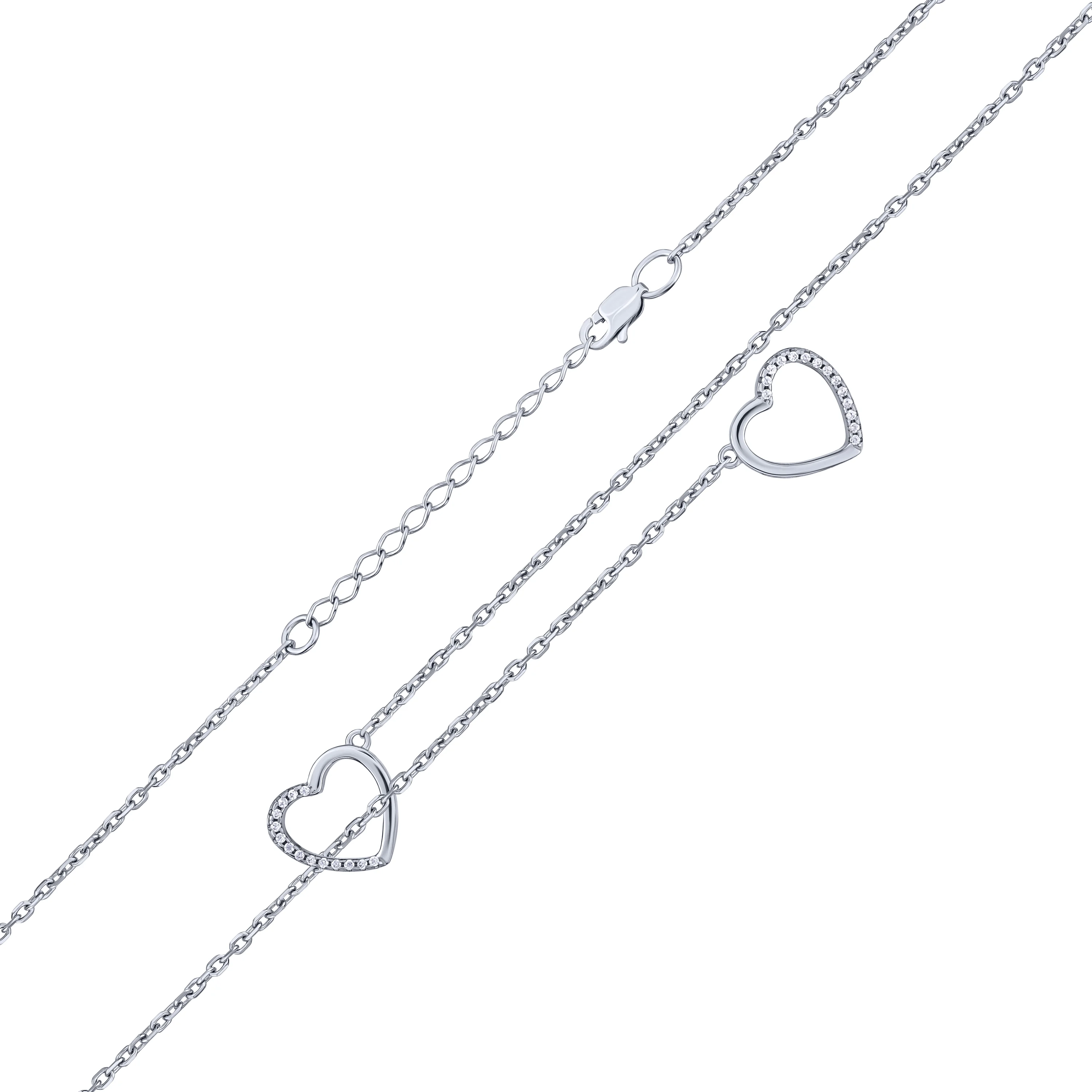 Серебряные колье с сердечком