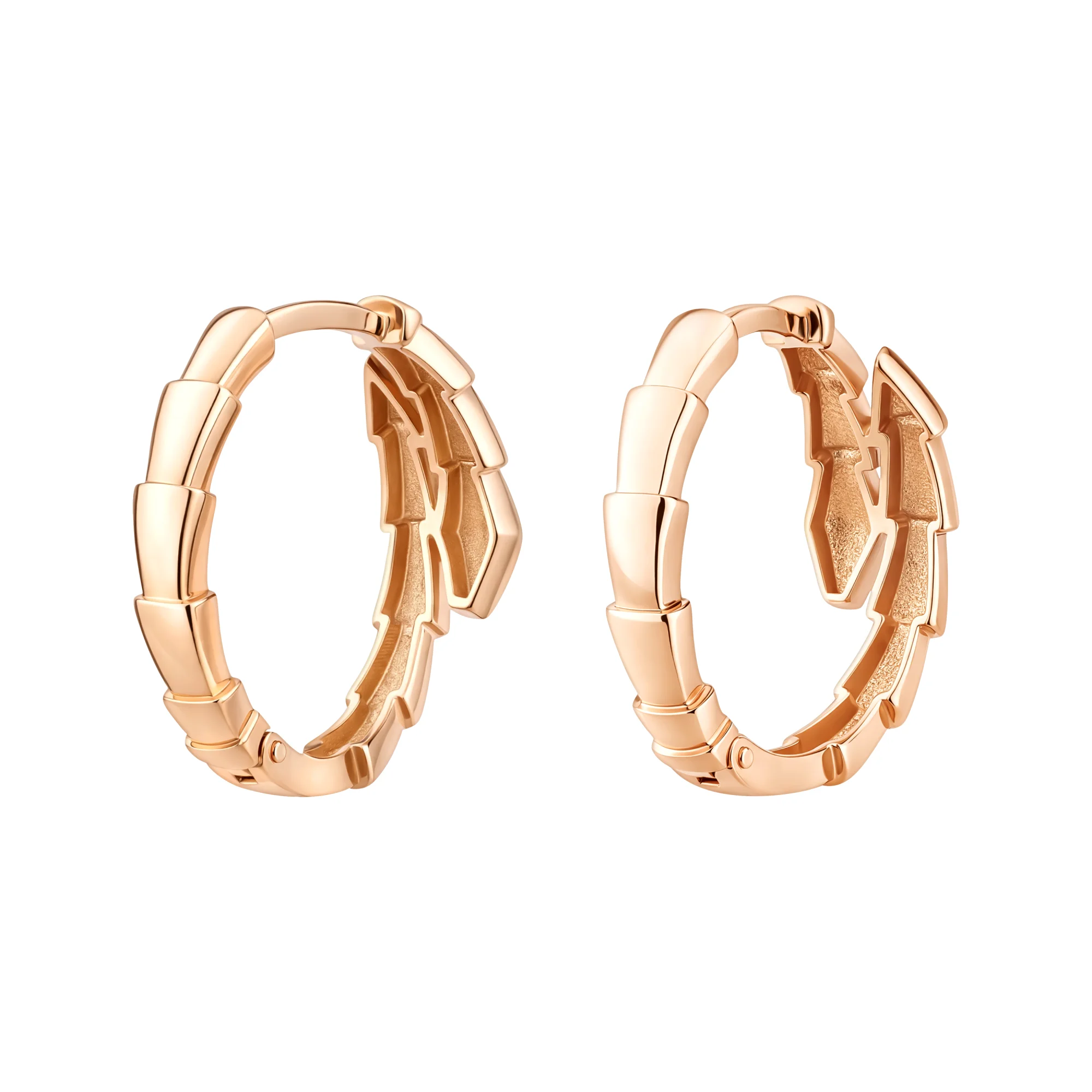 Серьги-кольца "Змея" из красного золота - 2149613 - 2