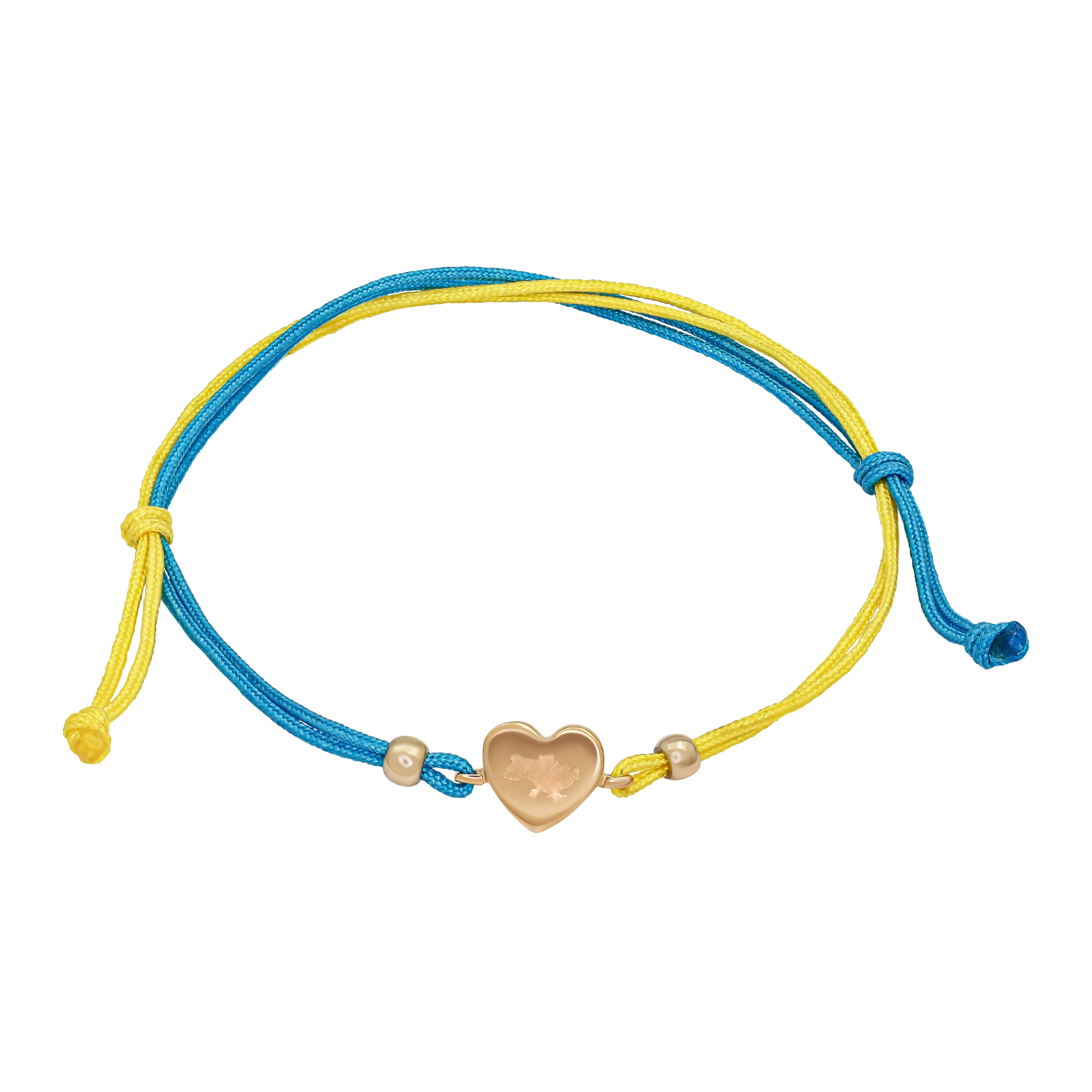 Браслет из желто-синей нитки с золотой вставкой Украина в сердце. Артикул 4109530101: цена, отзывы, фото – купить в интернет-магазине AURUM