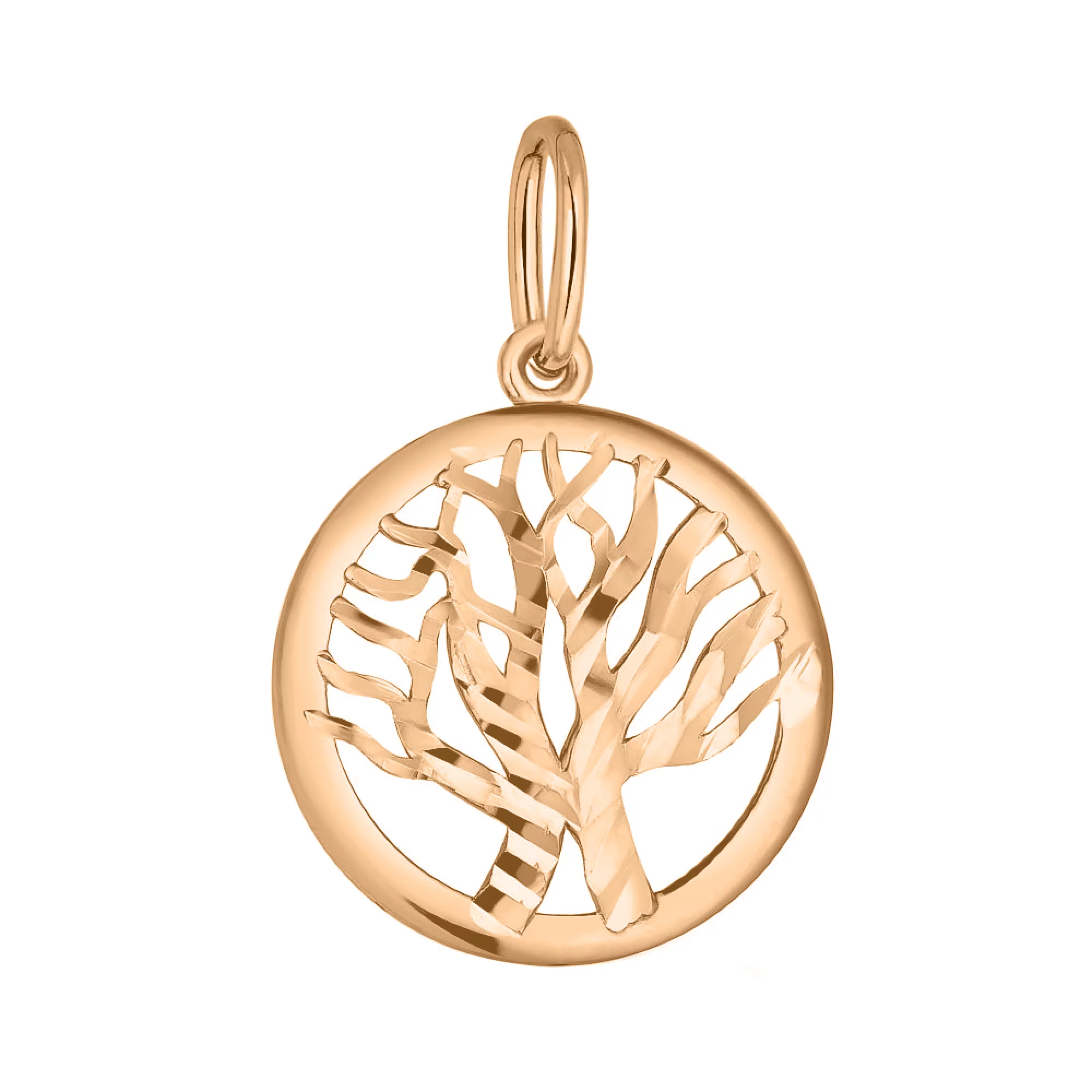 Золотая подвеска "Дерево Жизни" с алмазной гранью - 1517840 – изображение 1