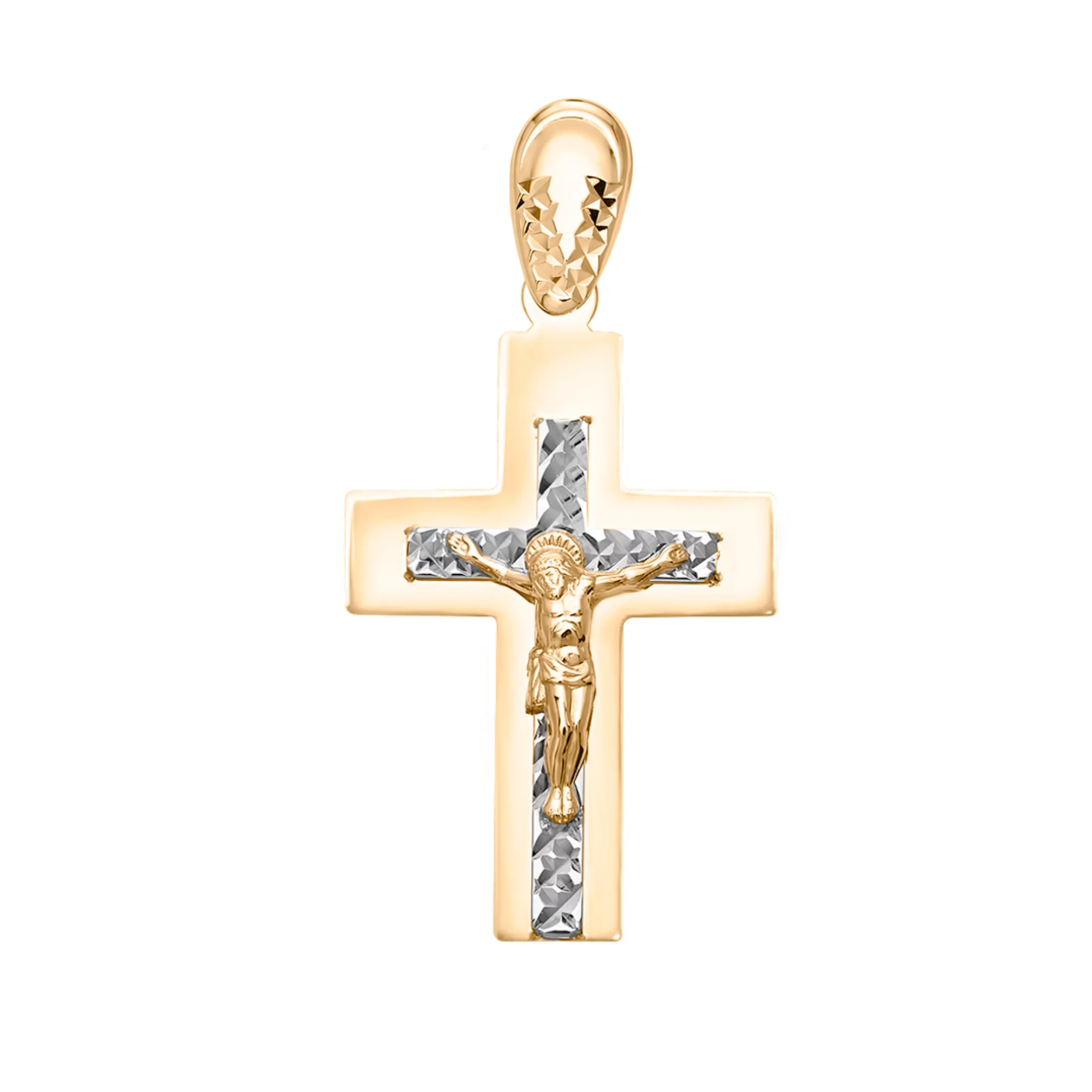 Крестик из красного и белого золота - 1543876 – изображение 1