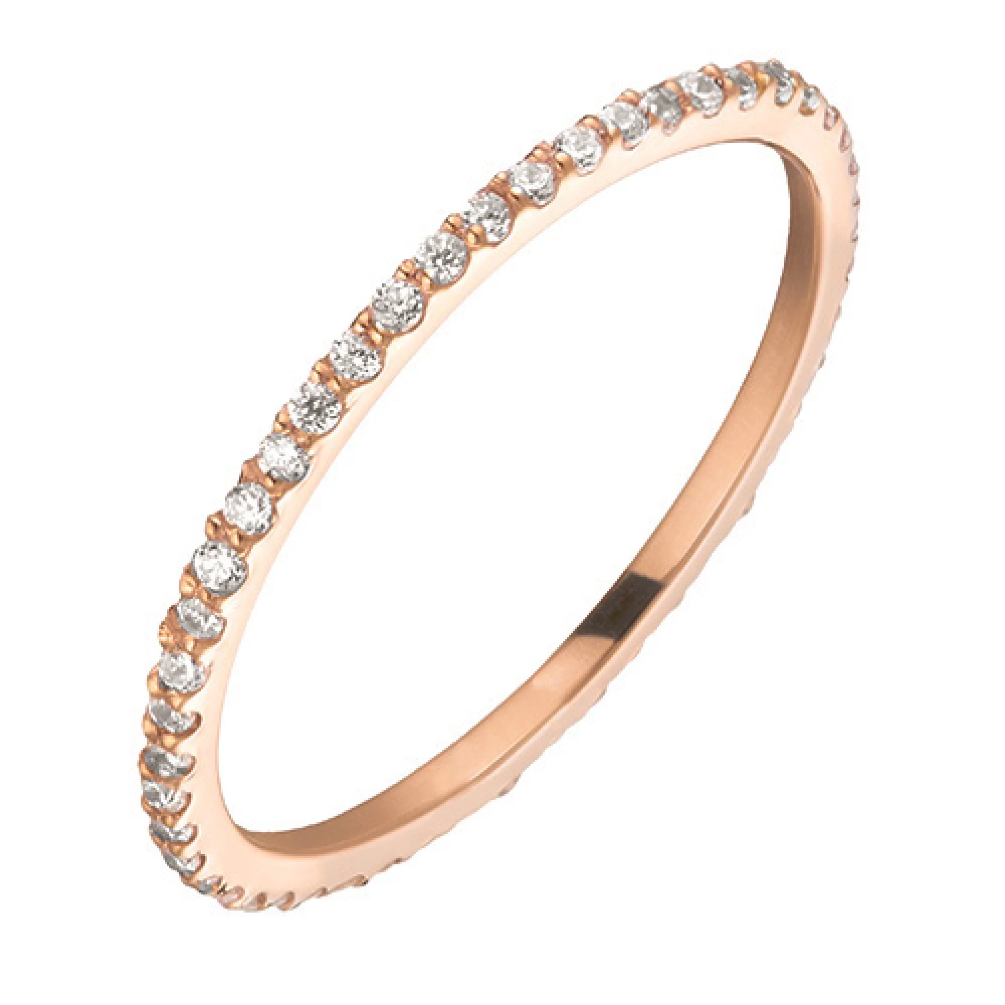 Золотое кольцо с фианитом - 521449 – изображение 1