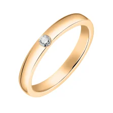 Обручка з червоного золота з діамантом - 2171041