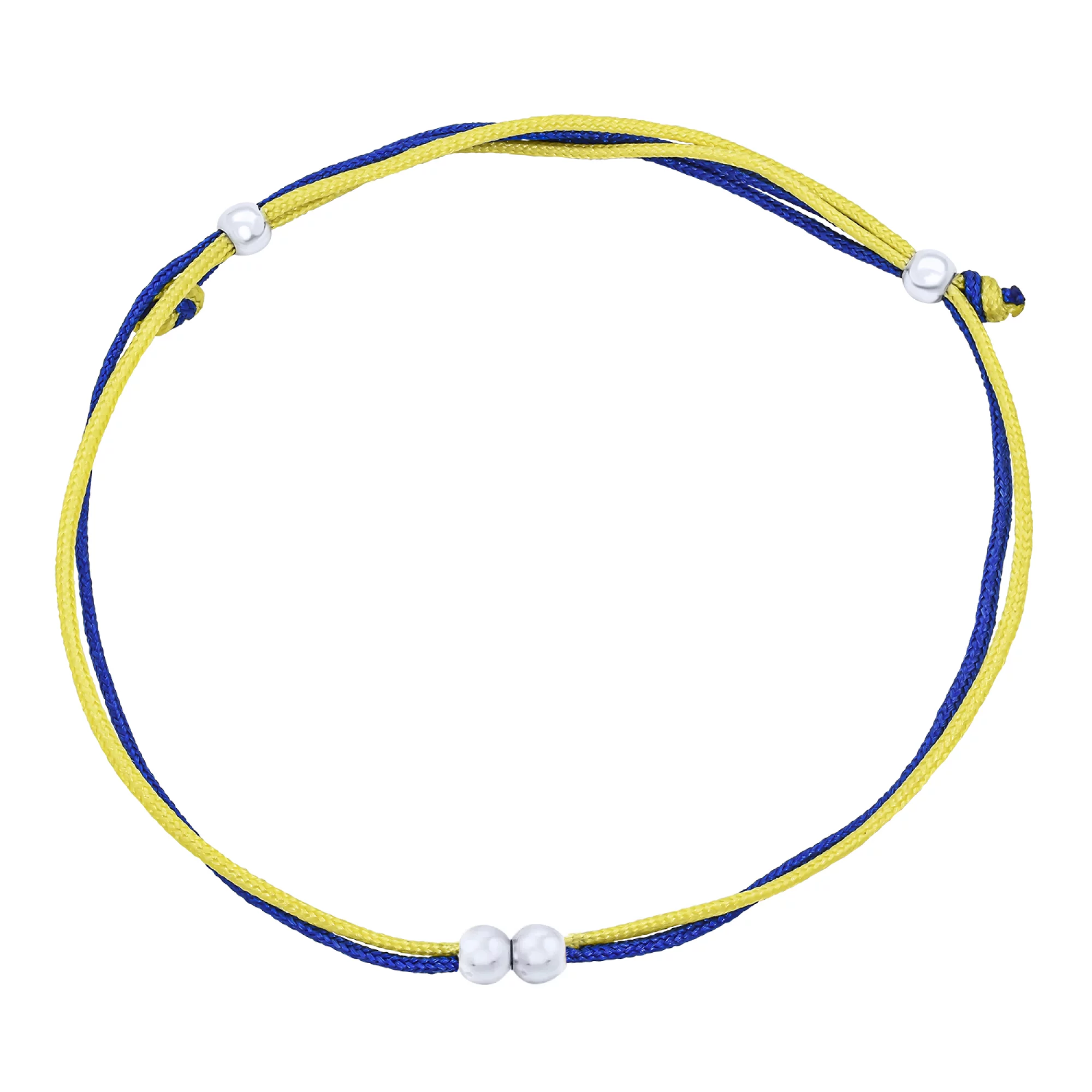 Браслет из желто-синего шелка - 1624707 – изображение 1