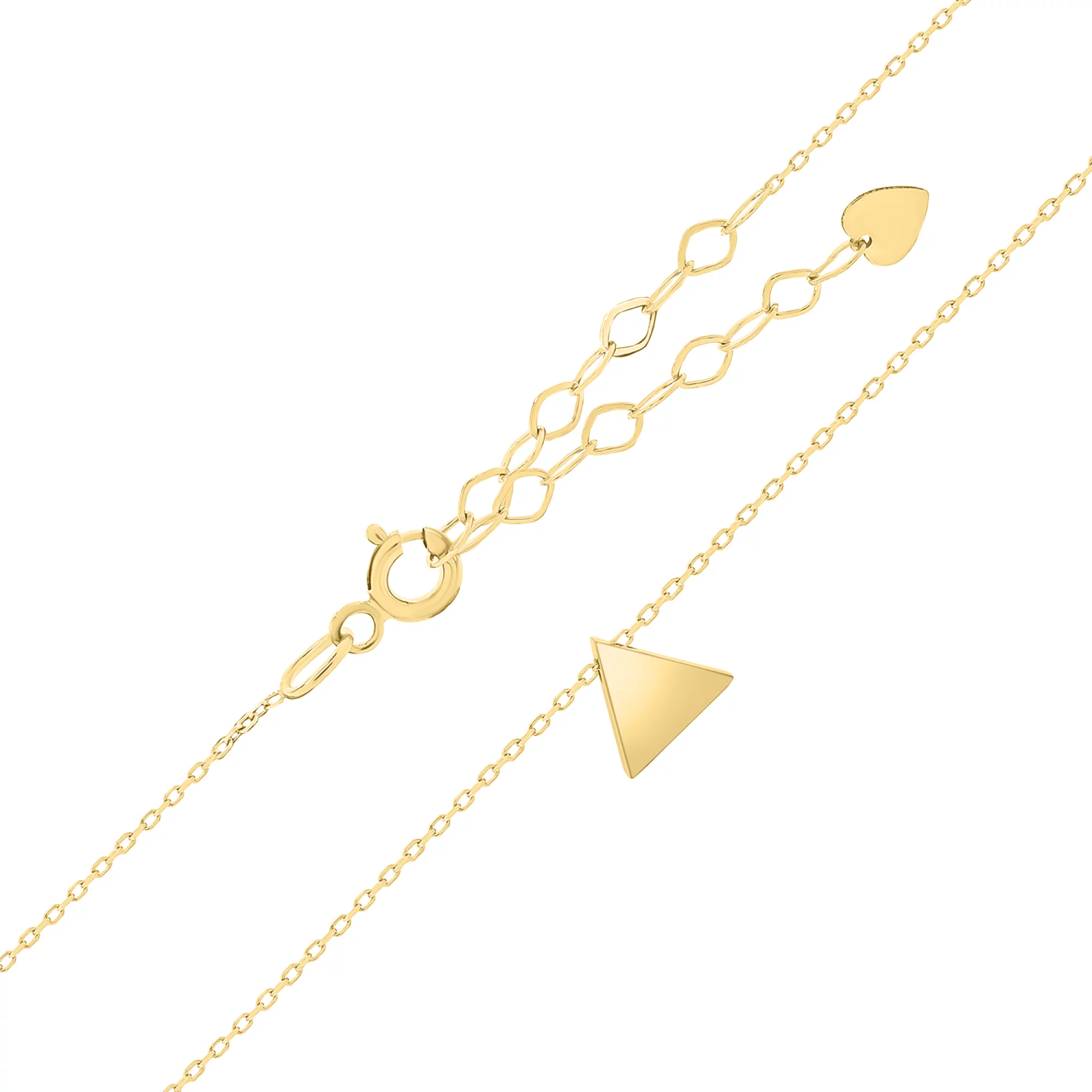 Цепочка в желтом золоте с треугольной подвеской якорное плетение - 1683695 – изображение 2