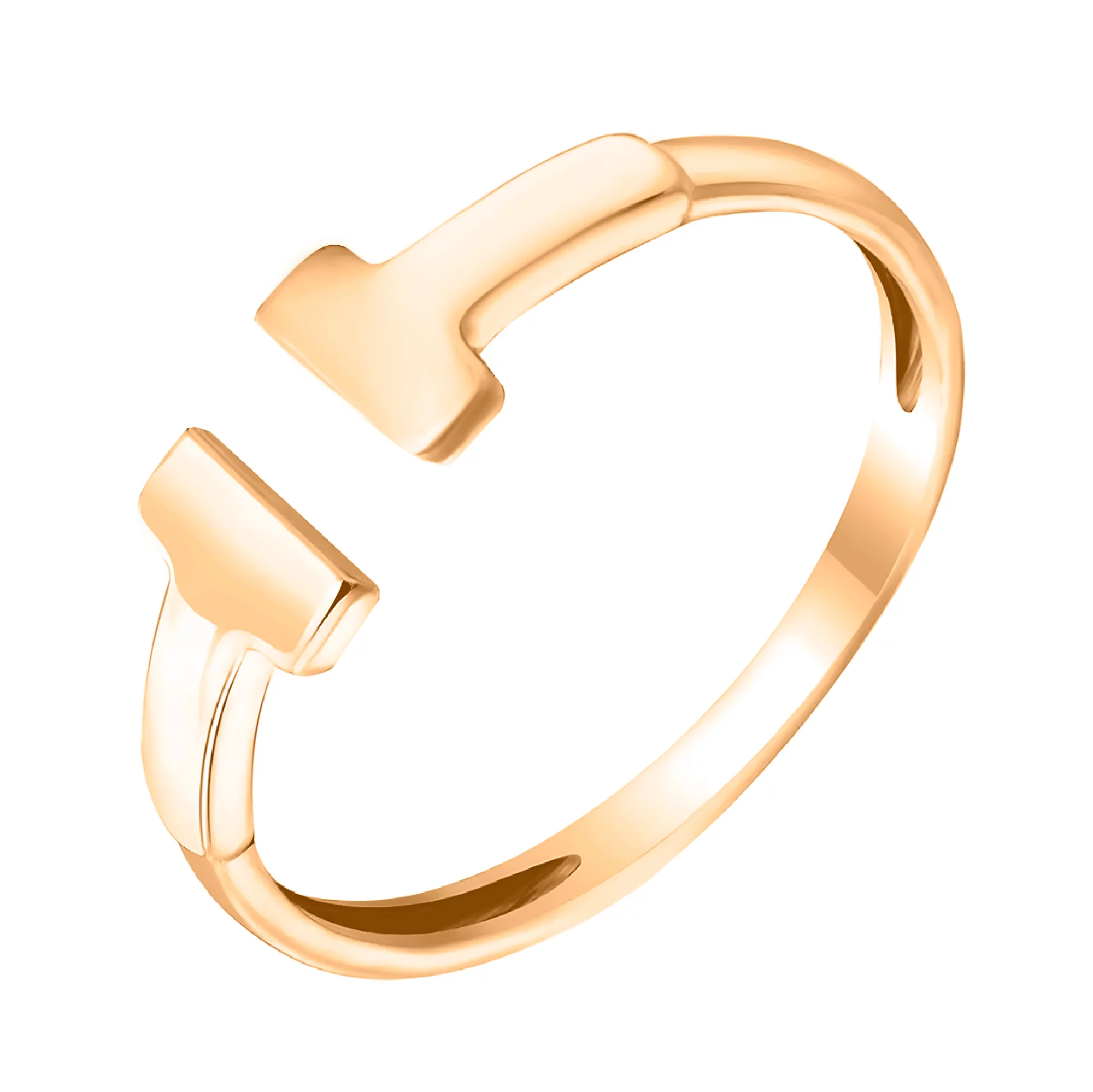 Незамкнутое кольцо из красного золота на фалангу - 1541265 – изображение 1