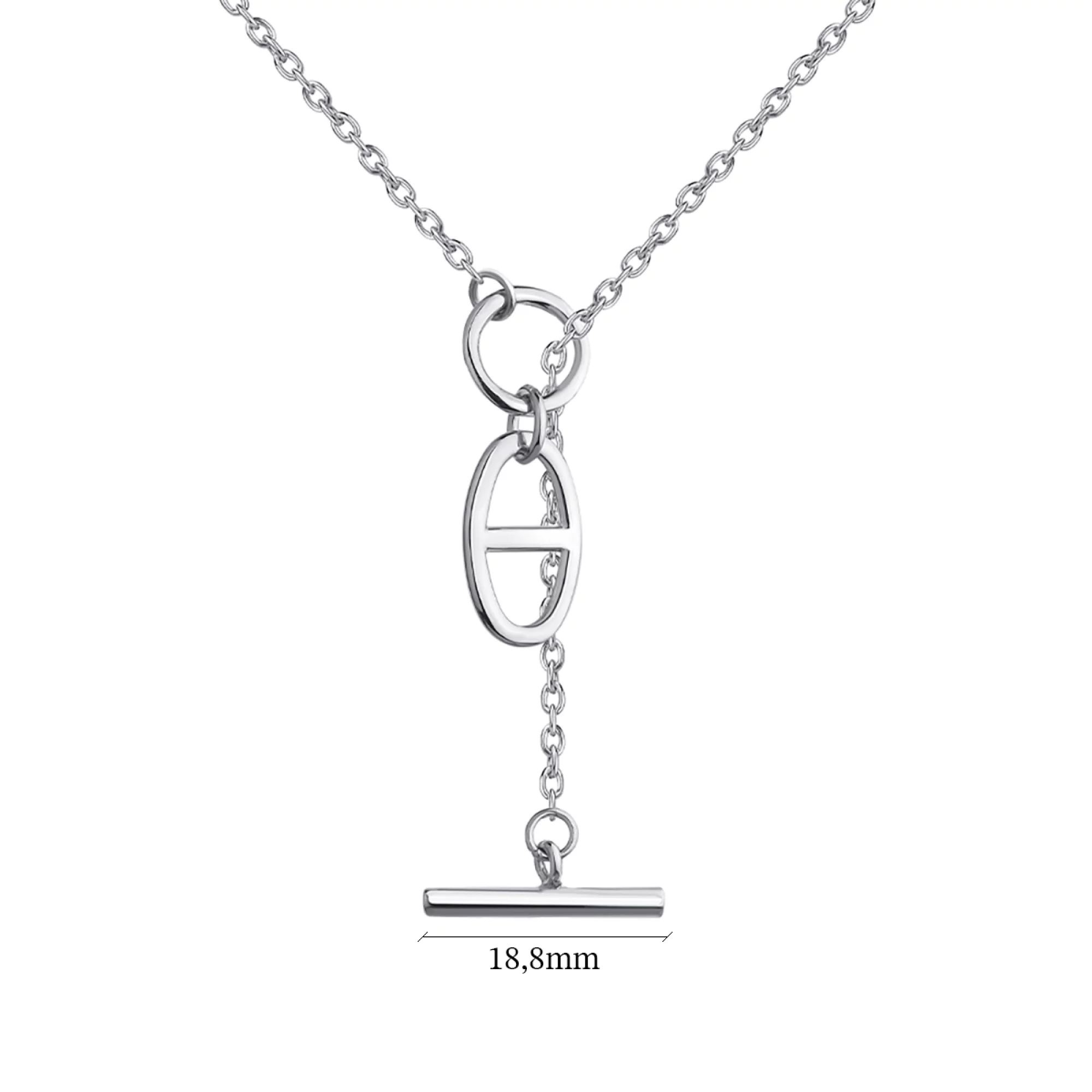 Колье серебряное "Геометрия" с якорным плетением - 1279488 – изображение 2