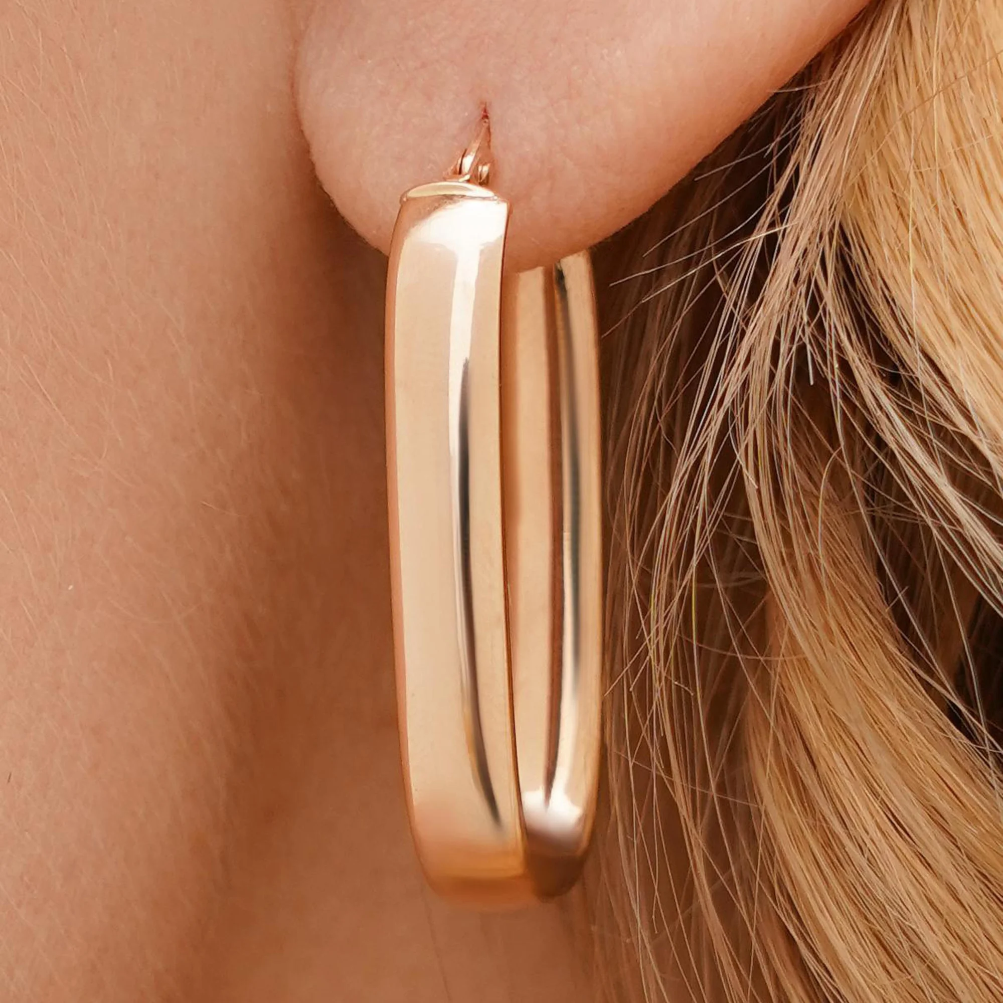 Сережки-кольца из красного золота - 1737632 - 1