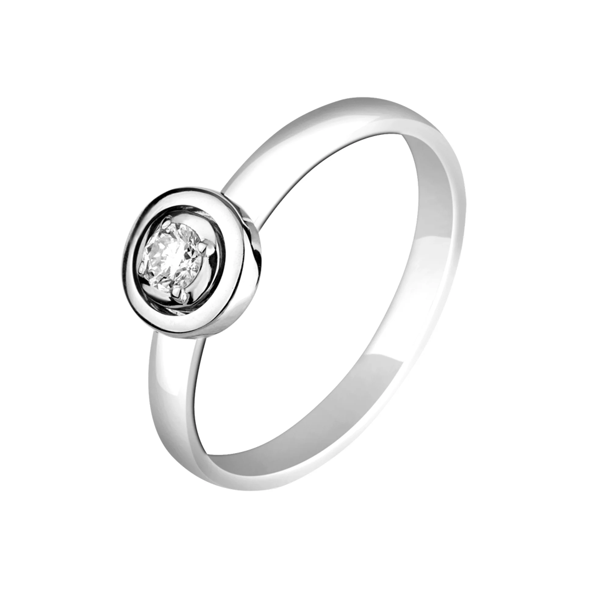 Золотое кольцо с бриллиантом - 521734 – изображение 1