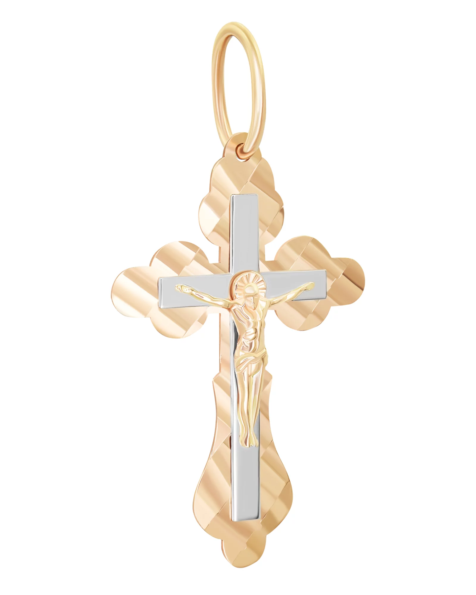 Крестик из красного и белого золота - 1557291 – изображение 1