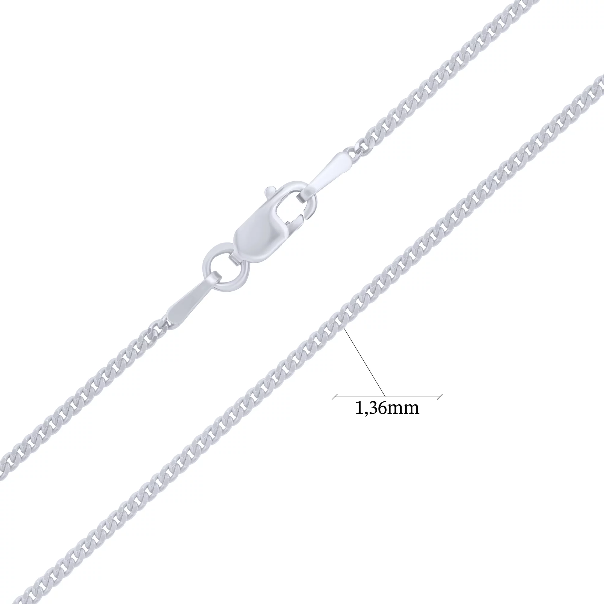 Срібний ланцюжок панцирне плетіння - 1685551 – зображення 2