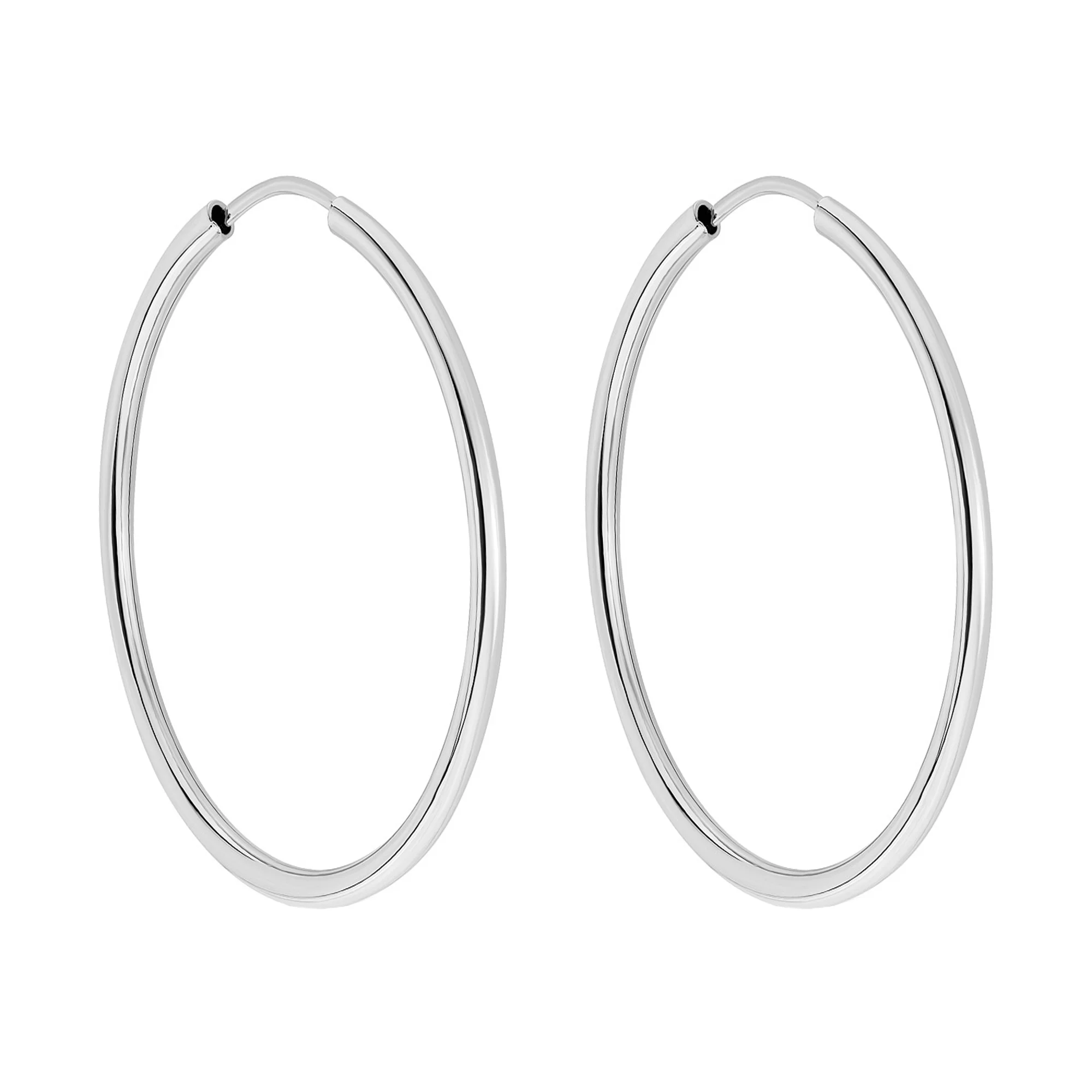 Серьги-кольца из белого золота  - 2250841 - 1