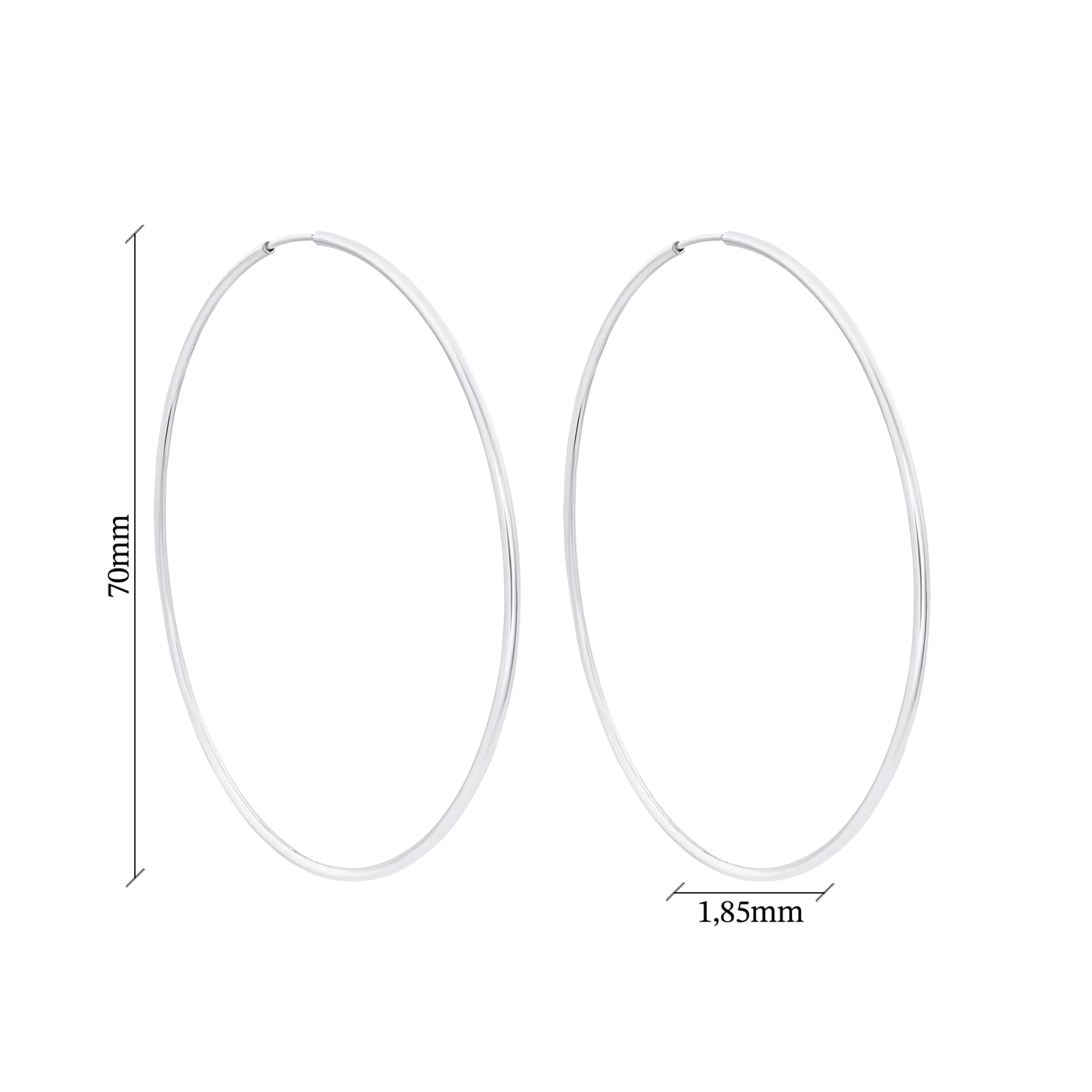 Сережки-кільця зі срібла - 1545975 – зображення 2