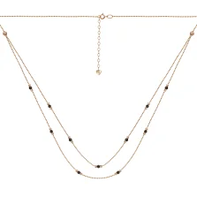 Кольє з червоного золота зі шпінеллю плетіння гольф - 970033