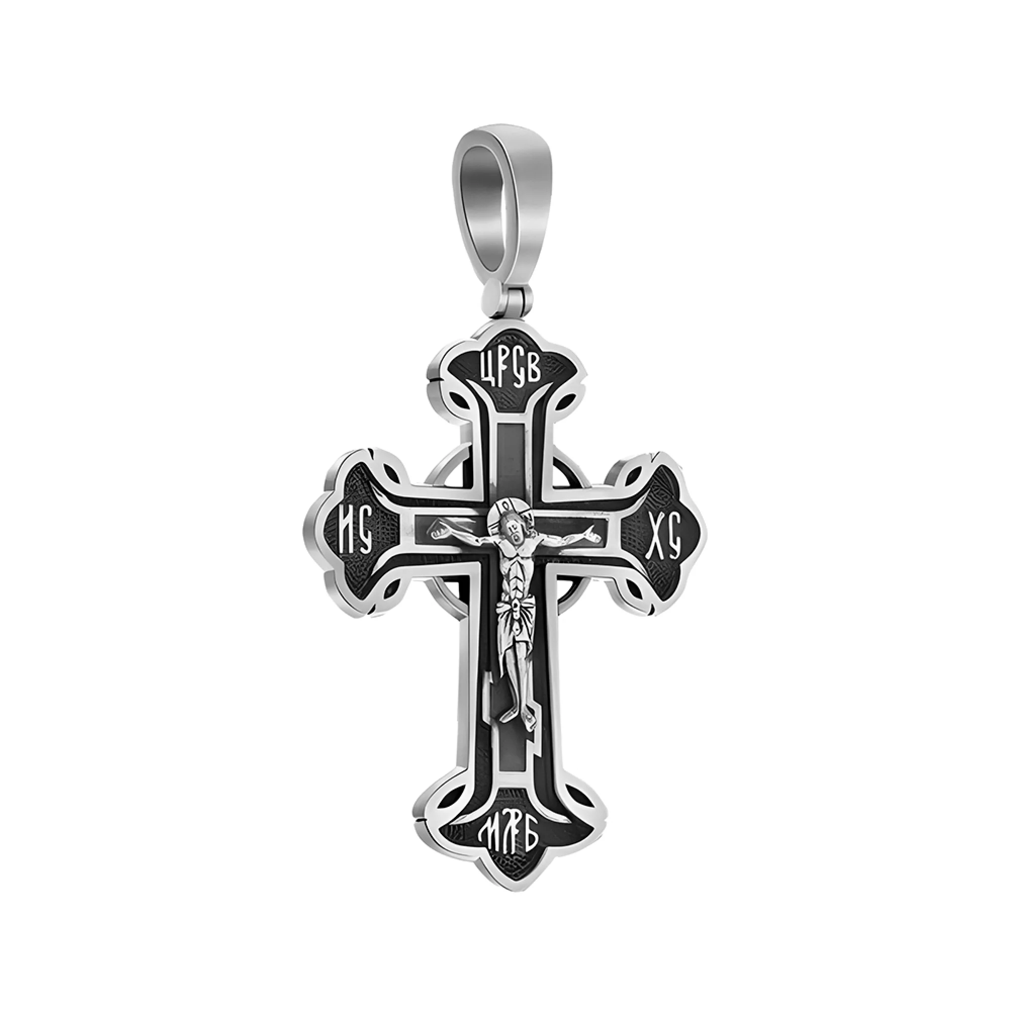 Крестик серебряный с чернением - 443443 – изображение 1
