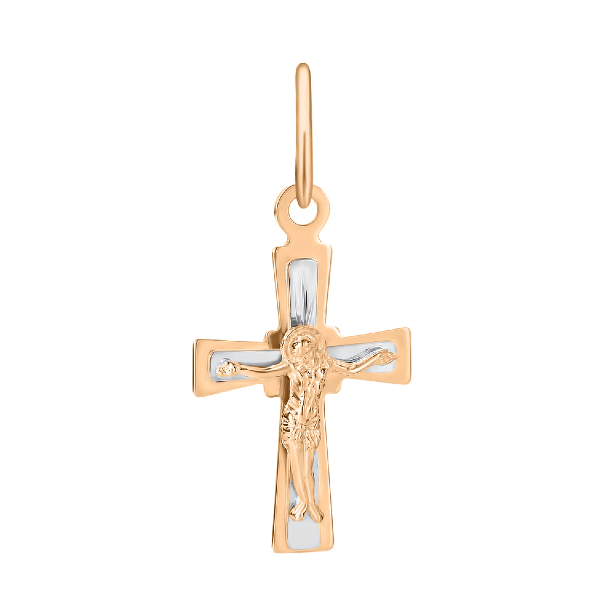 Хрестик із комбінованого золота - 1524130 – зображення 1