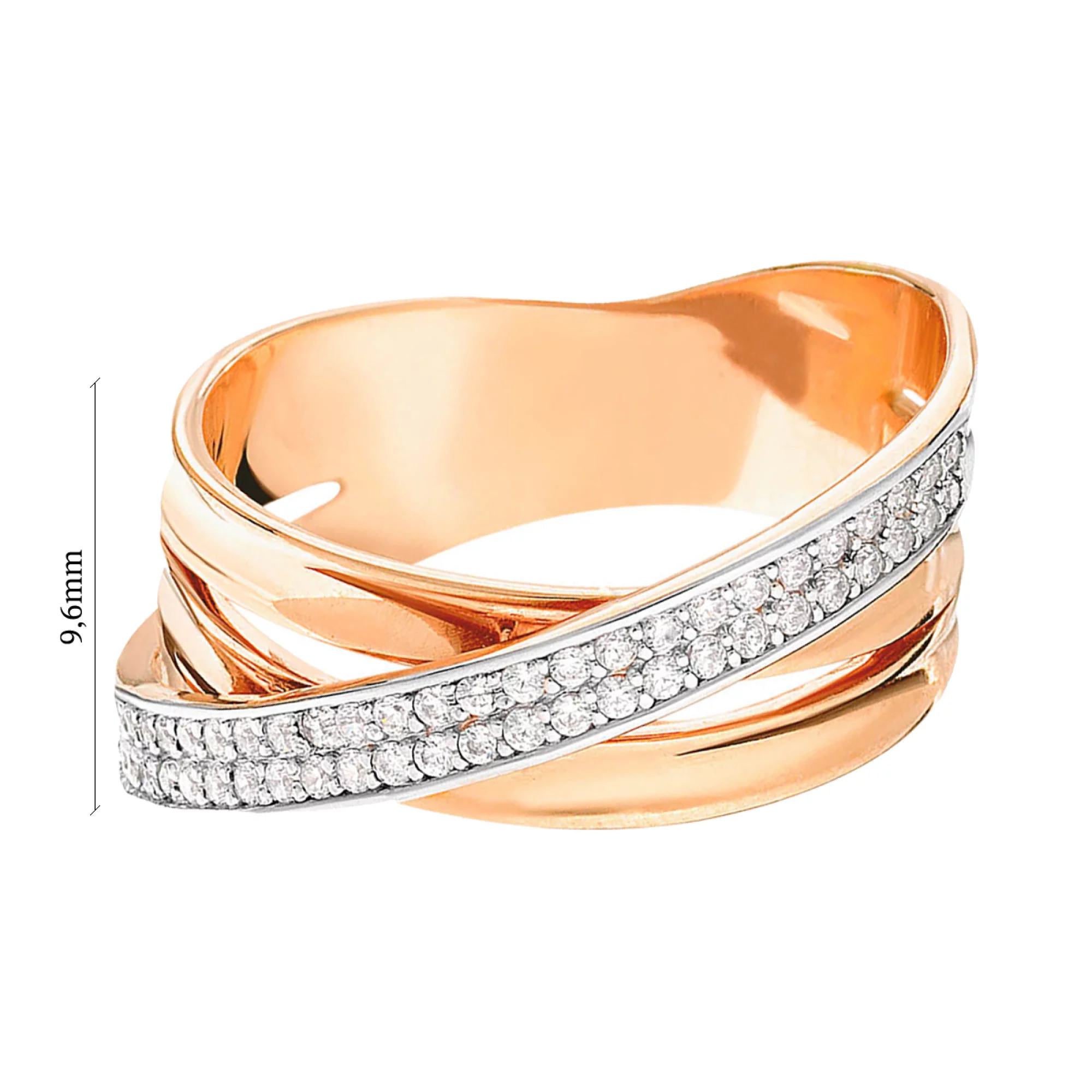 Золотое кольцо с фианитом - 585309 – изображение 2