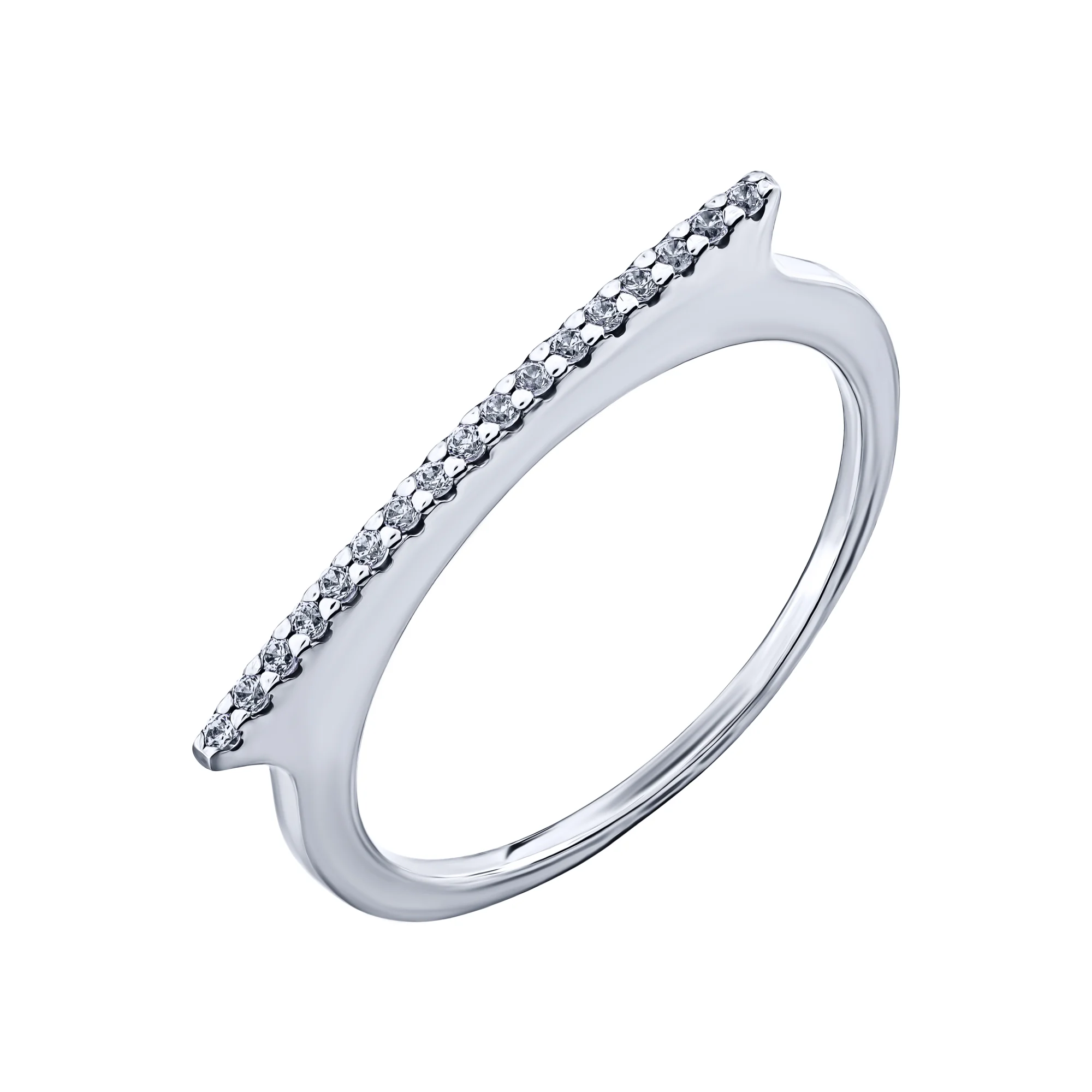 Серебряное кольцо с фианитами - 2086961 - 1