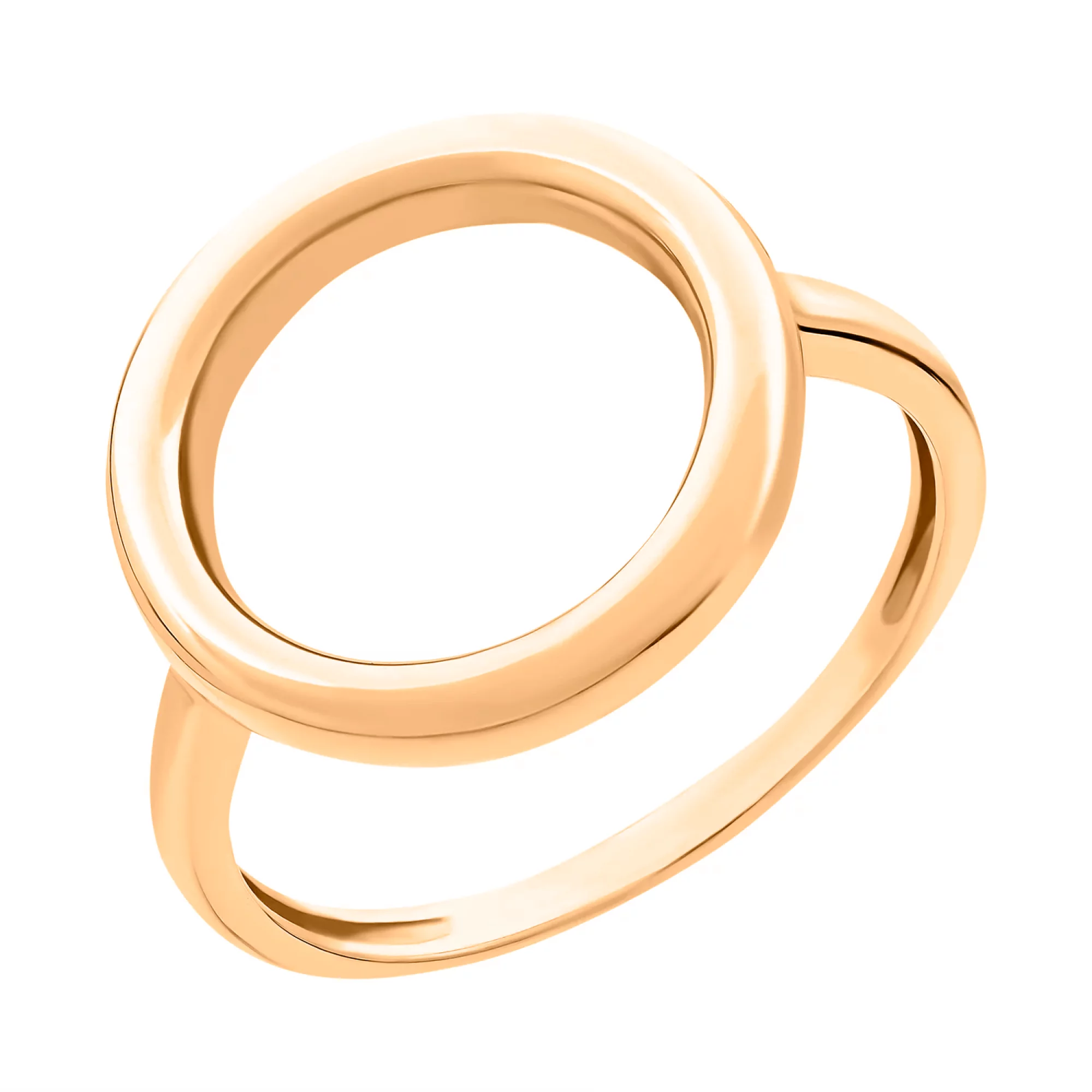 Кольцо из красного золота "Круг" - 855715 – изображение 1