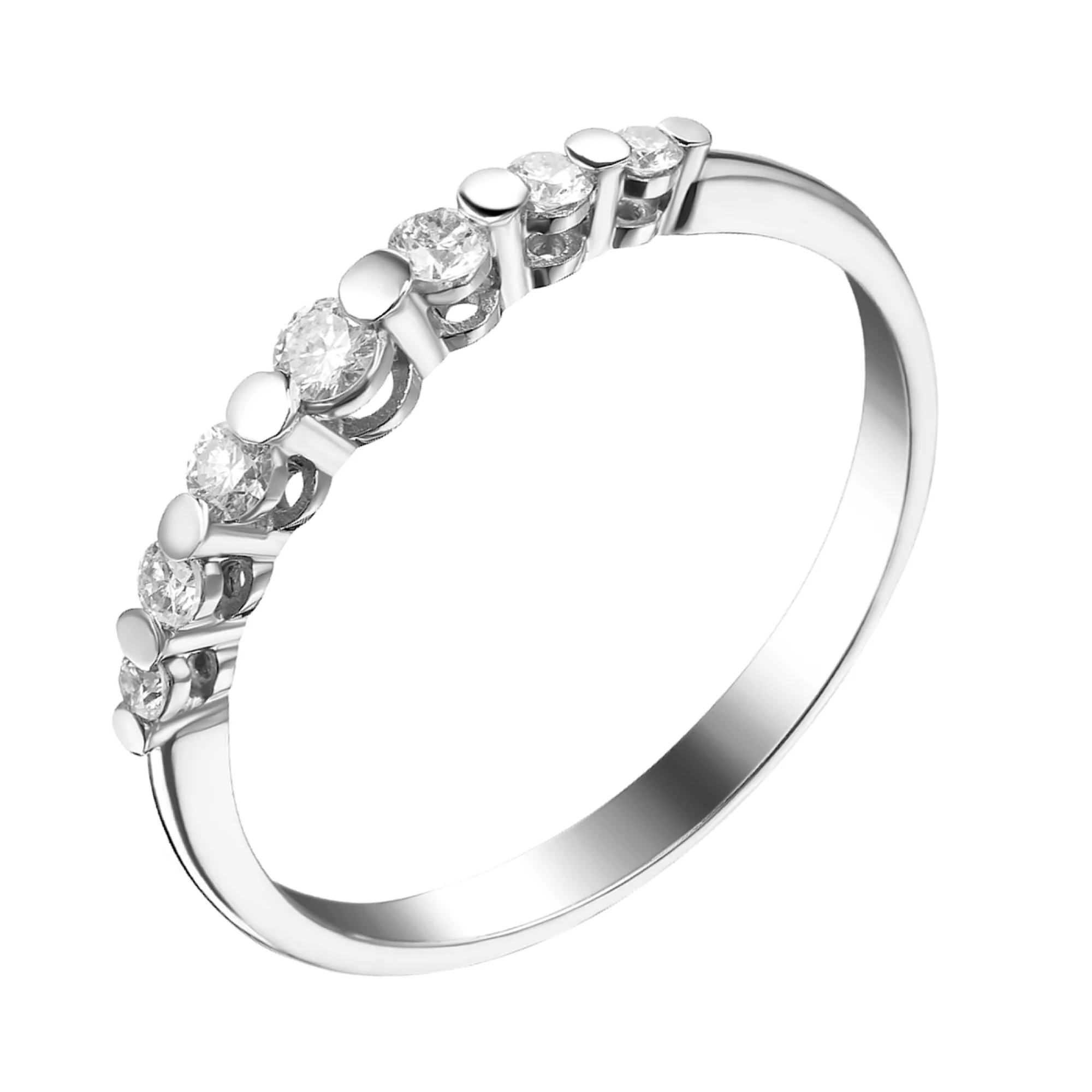 Кольцо из белого золота с дорожкой бриллиантов - 1542638 – изображение 1