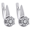 Сережки из белого золота с бриллиантами - 773621