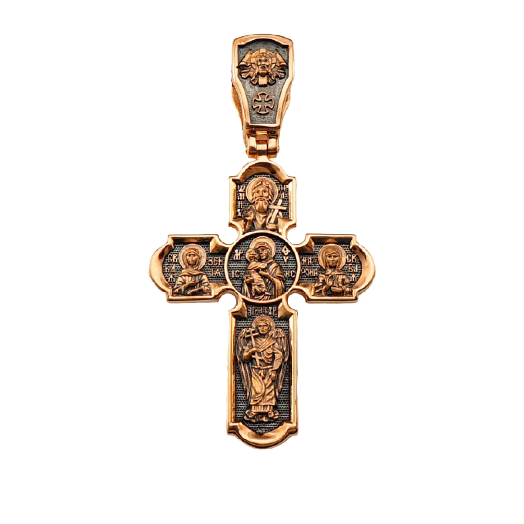 Золотой крестик с чернением - 431434 – изображение 2