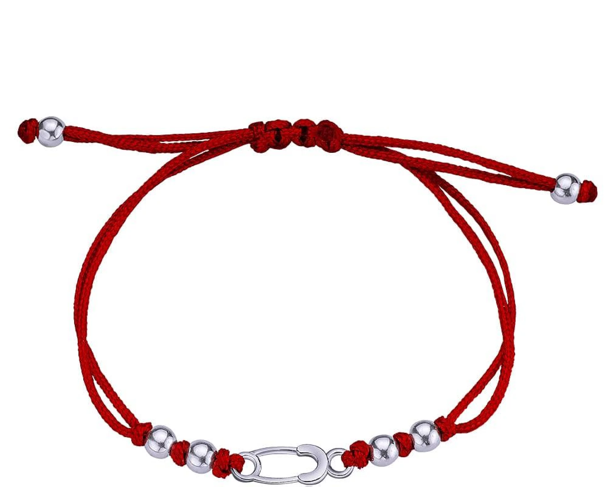 Красная нить с серебряной вставкой Шпилька - 457915 – изображение 1