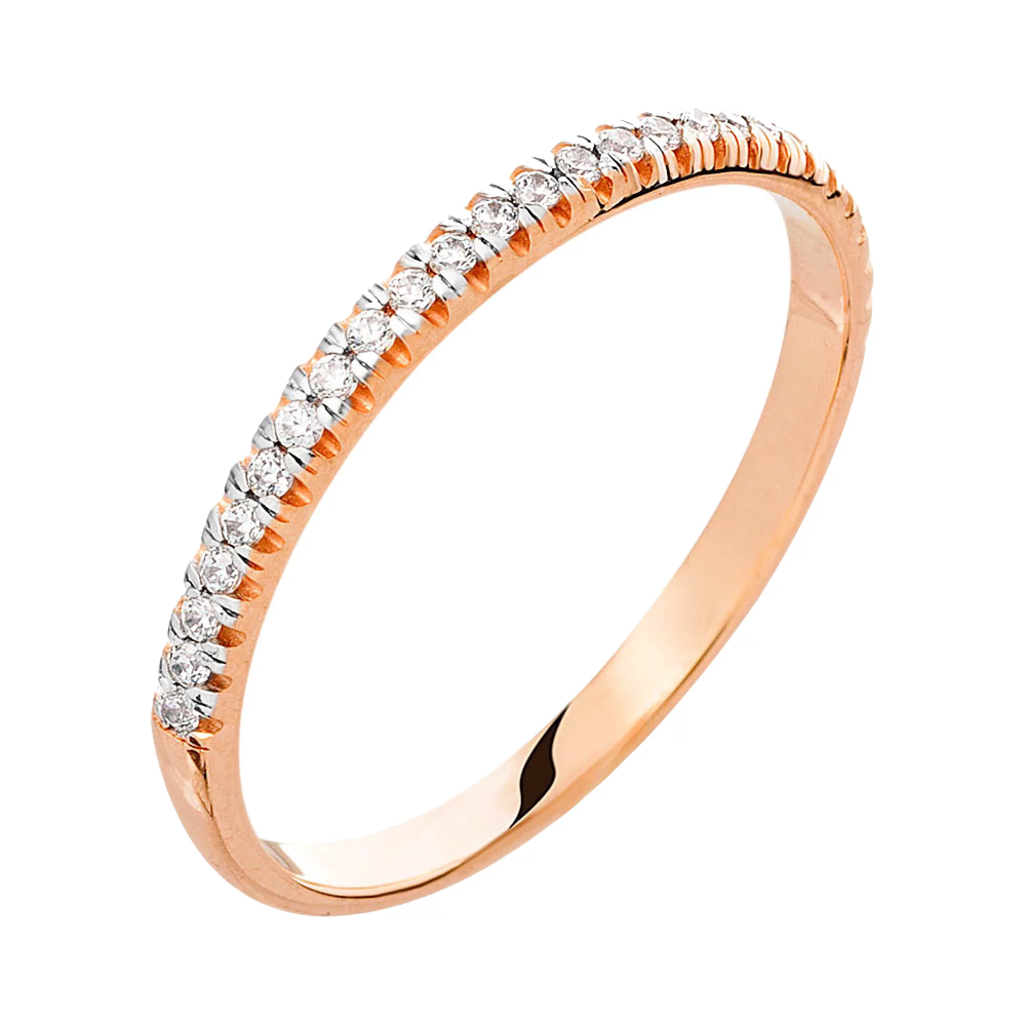 Золотое кольцо с фианитом - 1391946 – изображение 1