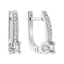 Сережки з білого золота з діамантами - 1506222