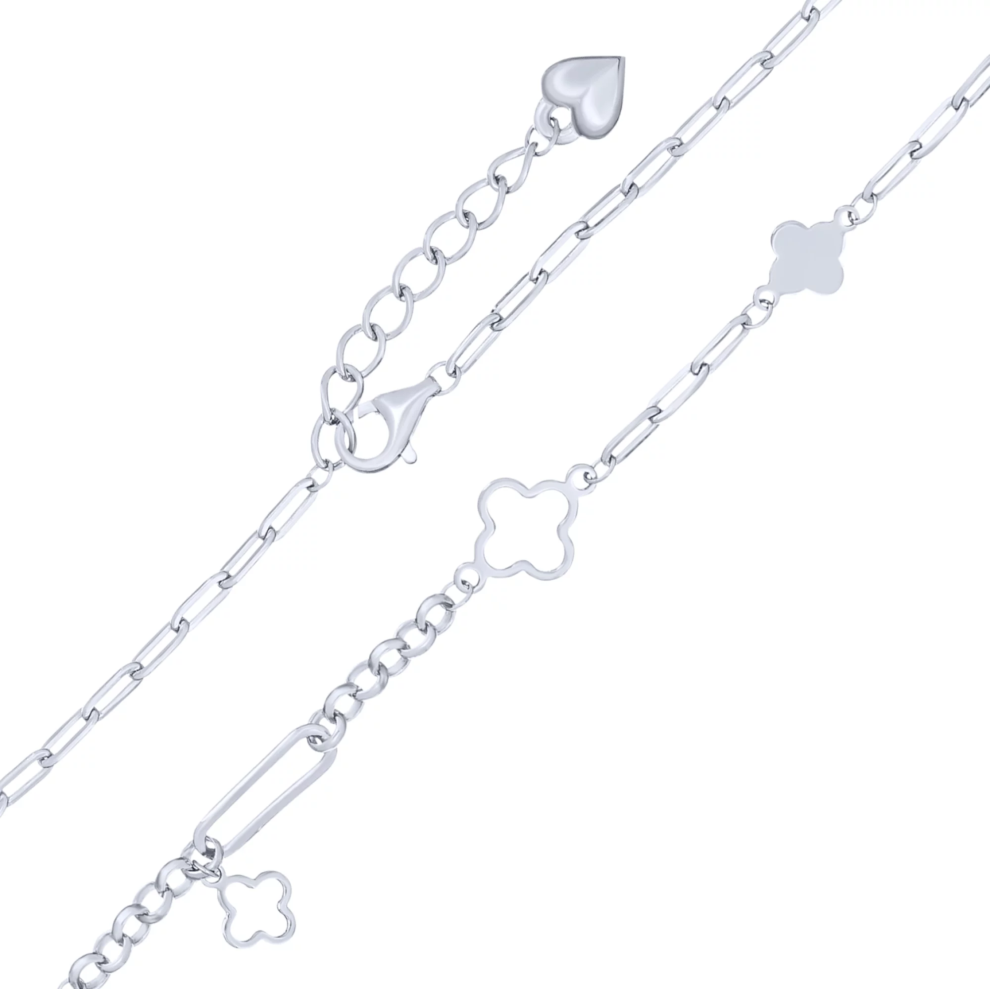 Браслет "Клевер" из серебра якорное плетение - 1760807 – изображение 2