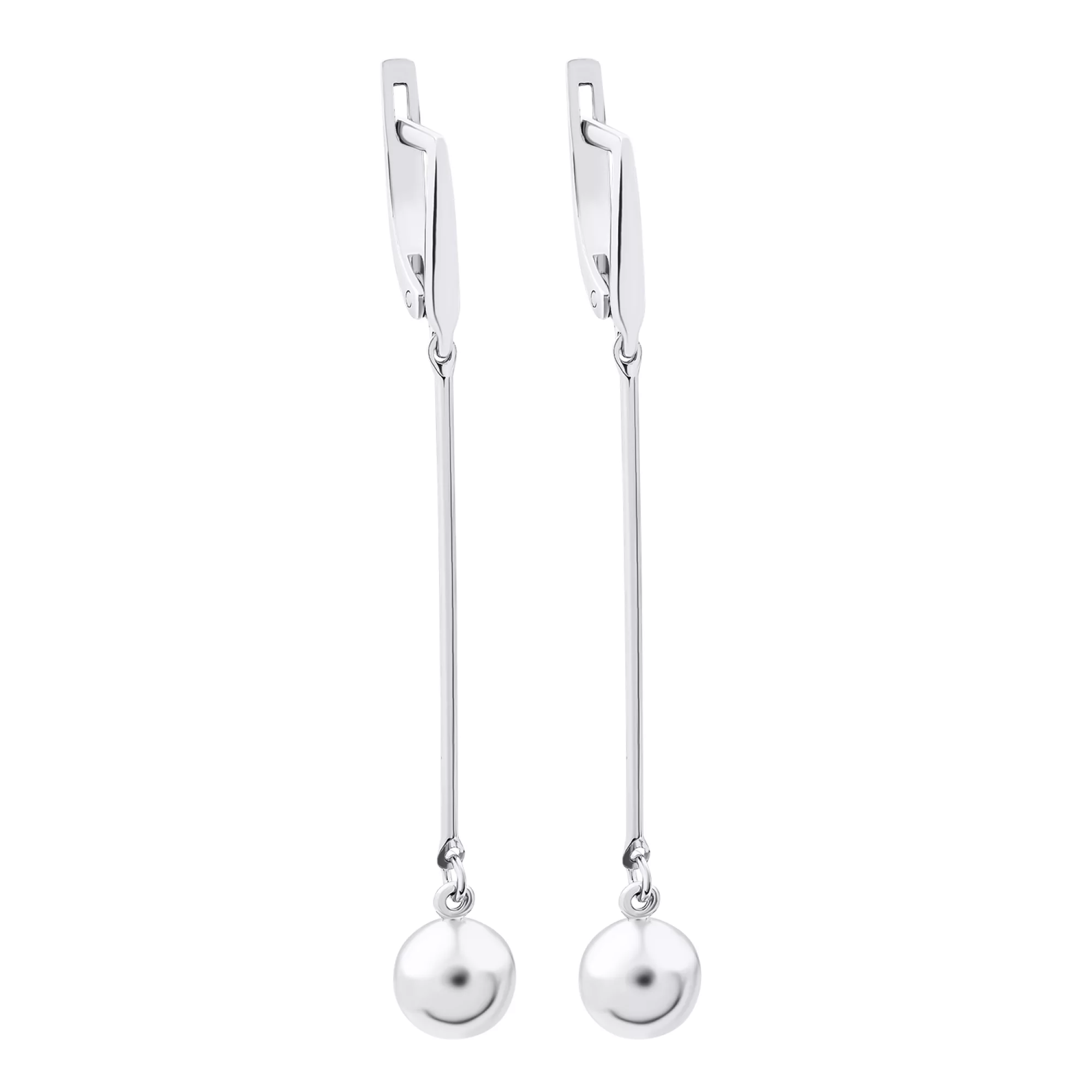 Срібні сережки з підвісками "Кулі" - 1520713 – зображення 1