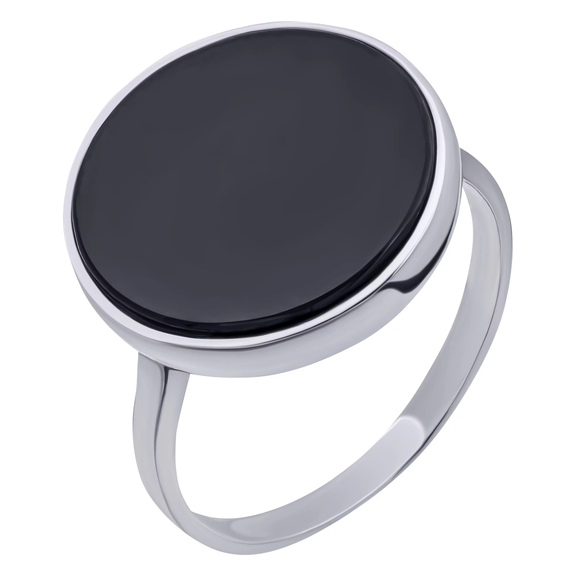 Кольцо серебряное с обсидианом - 859462 – изображение 1