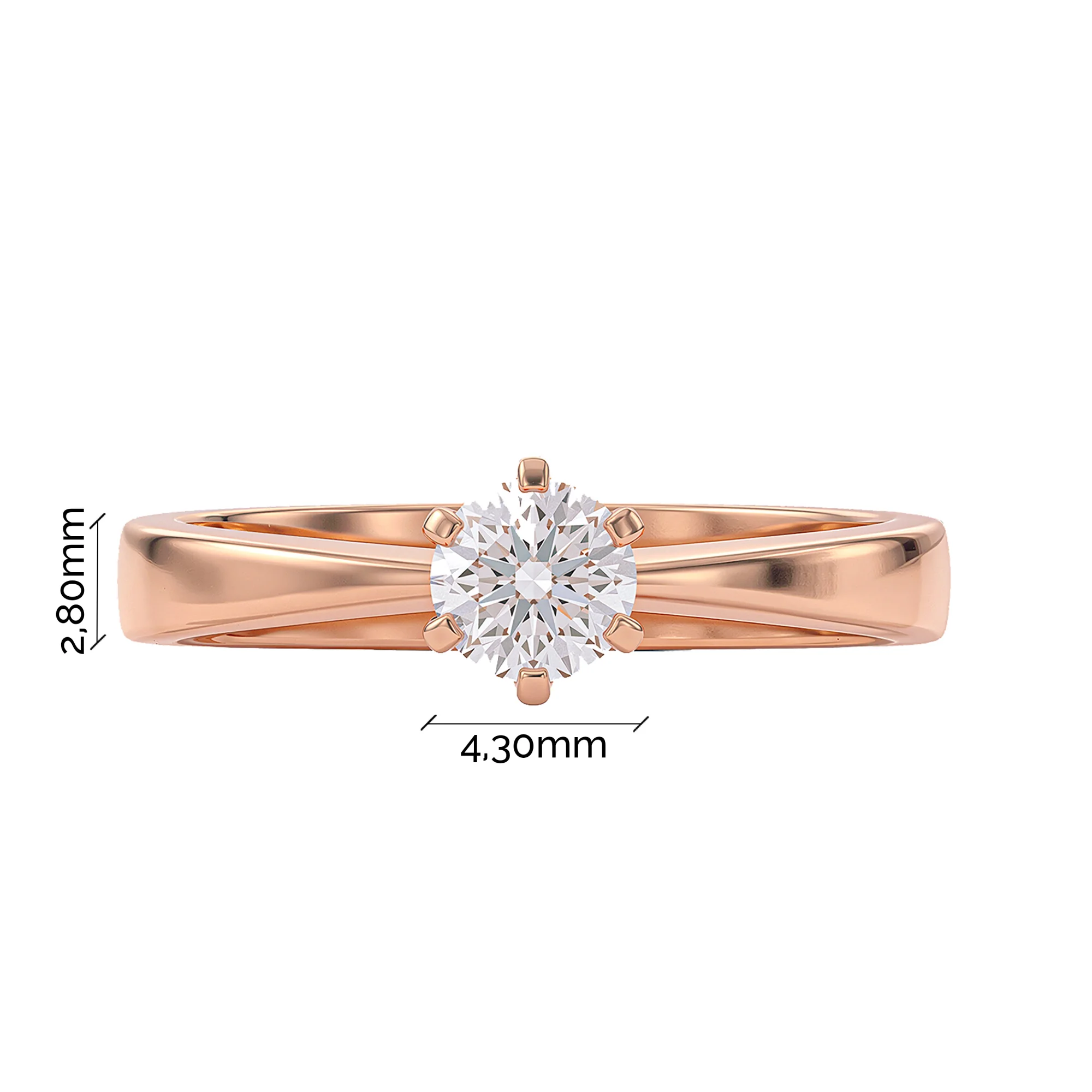 Кольцо из красного золота с фианитом - 970688 - 3
