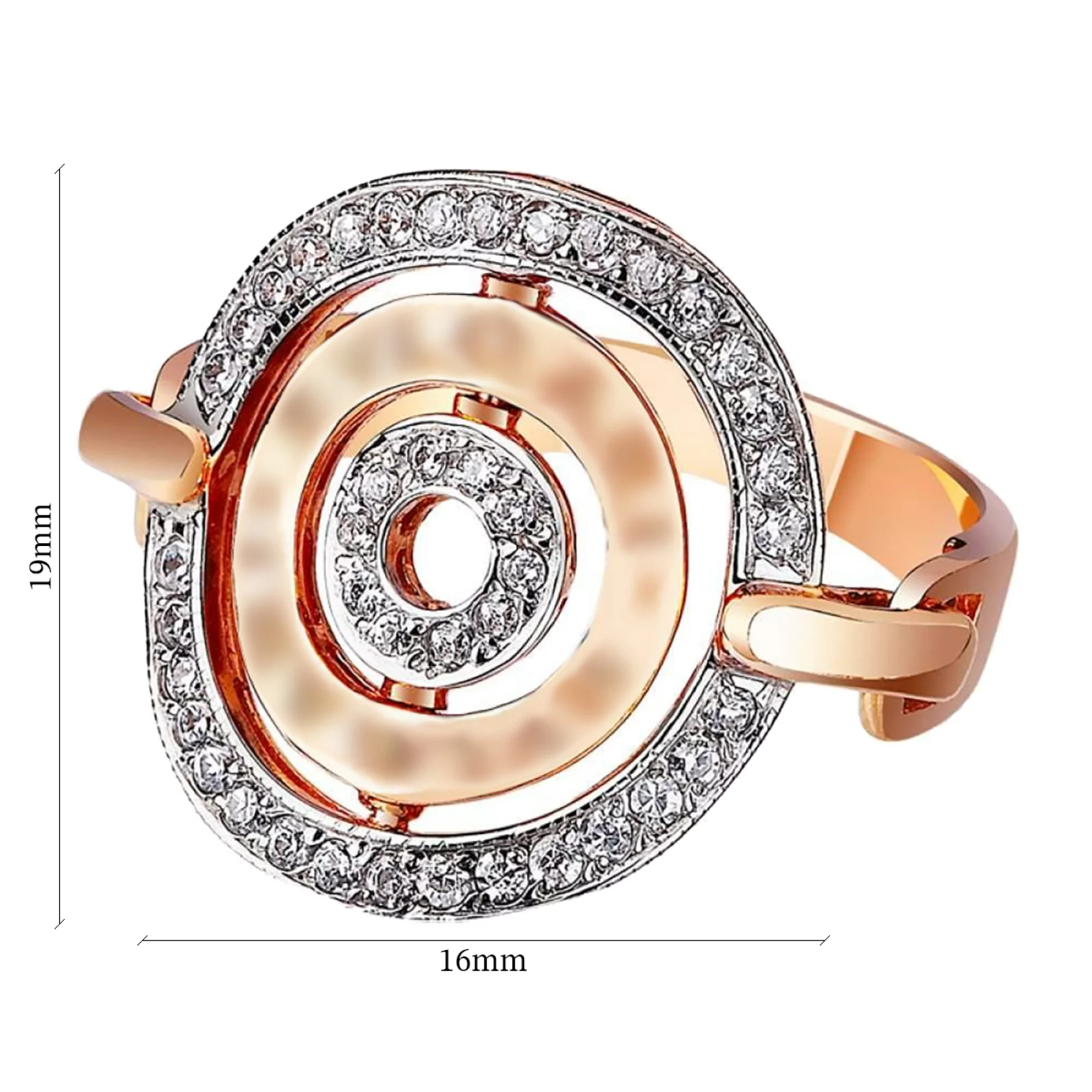 Золотое кольцо с фианитом в стиле "Булгари" - 666653 – изображение 2