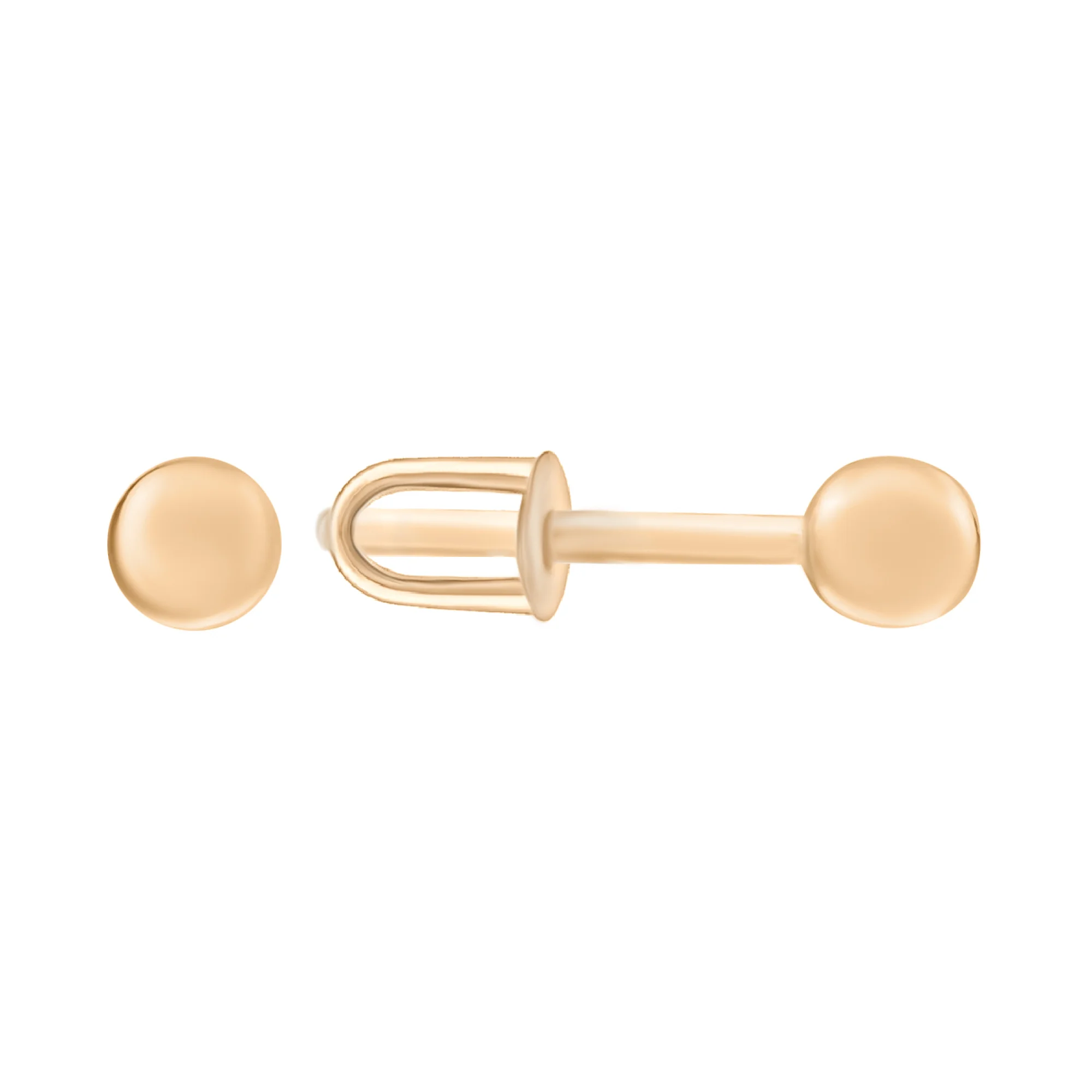 Сережки-гвоздики из красного золота - 1490886 - 2