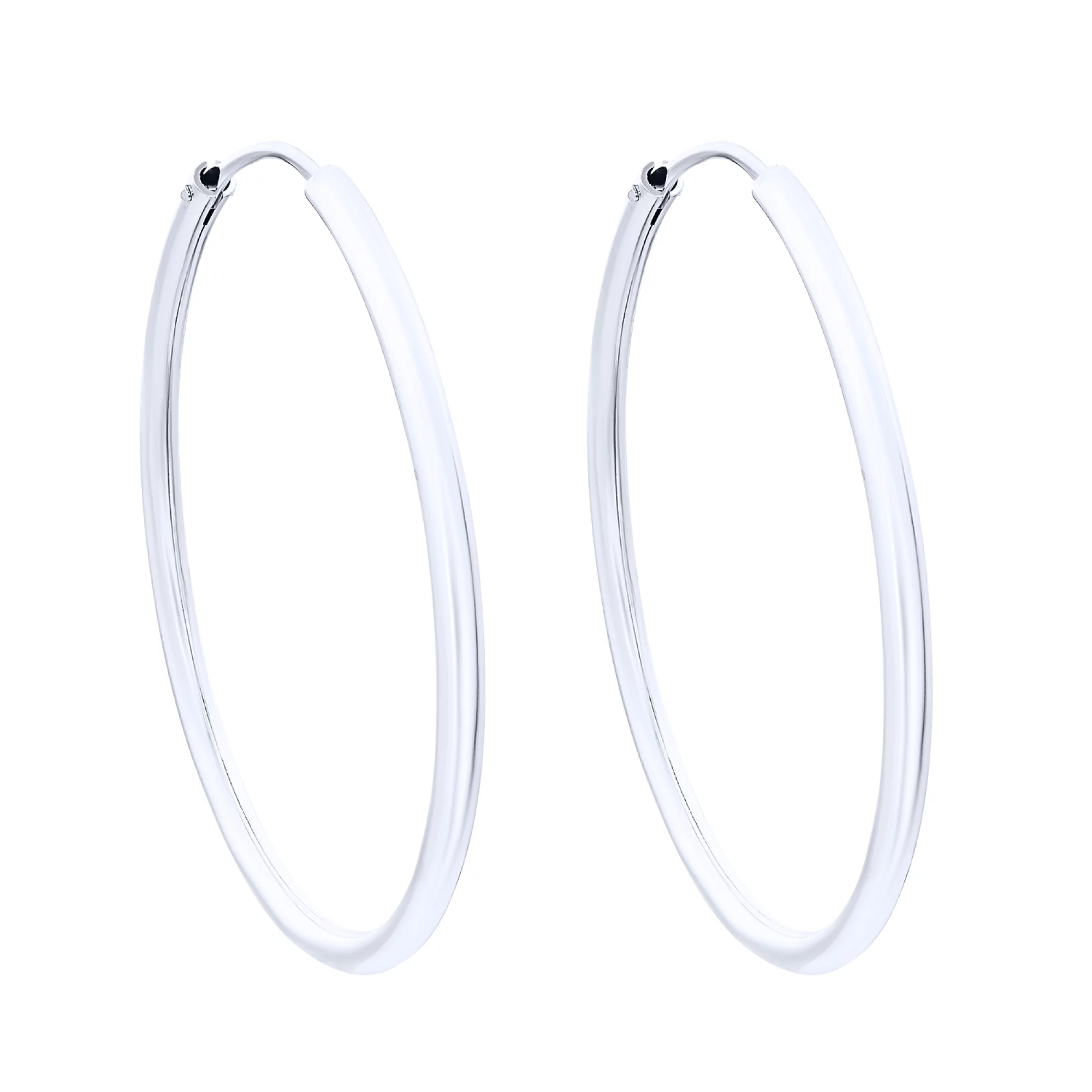 Срібні сережки-кільця - 1742882 – зображення 1