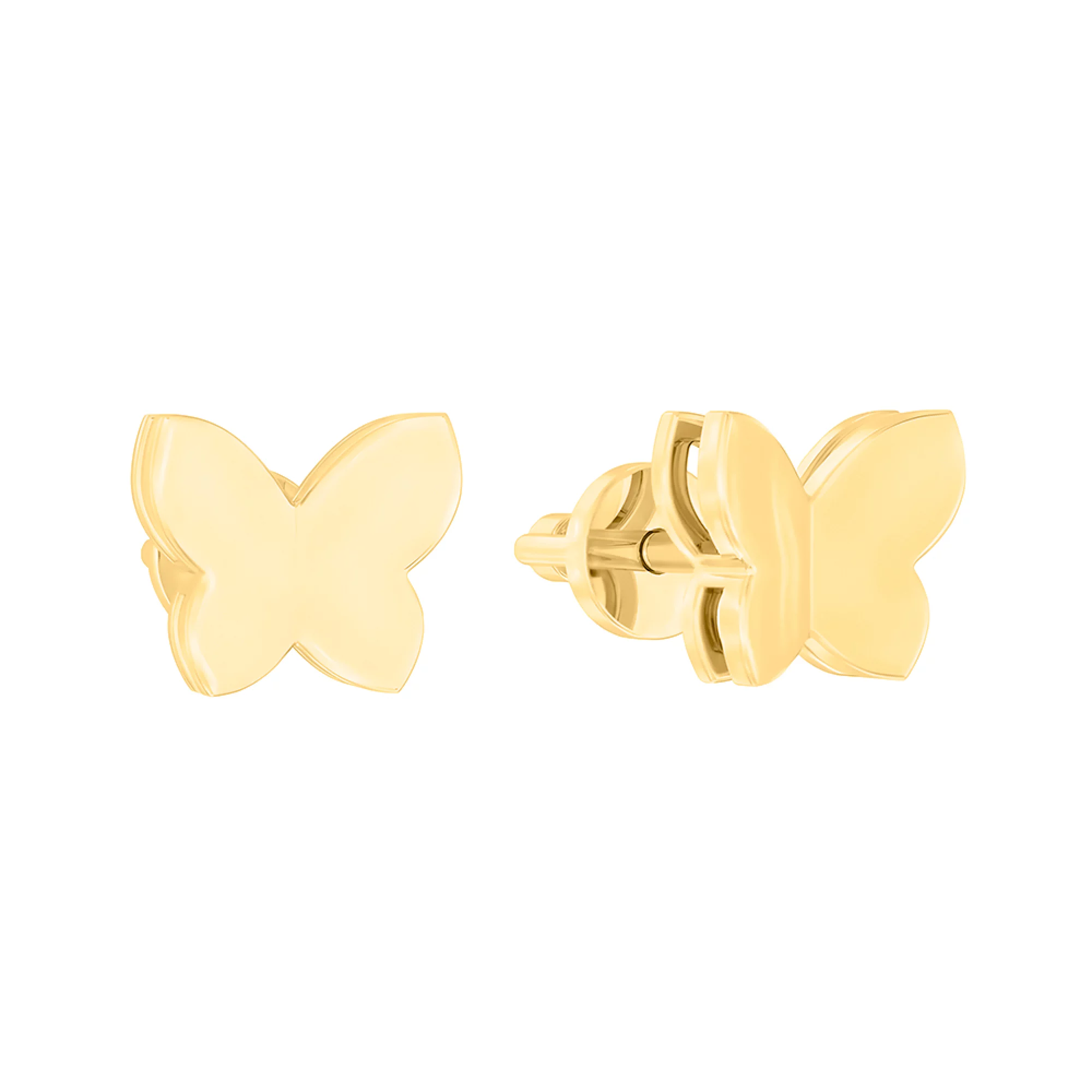 Золоті сережки-гвоздики "Метелик" - 1502244 – зображення 1