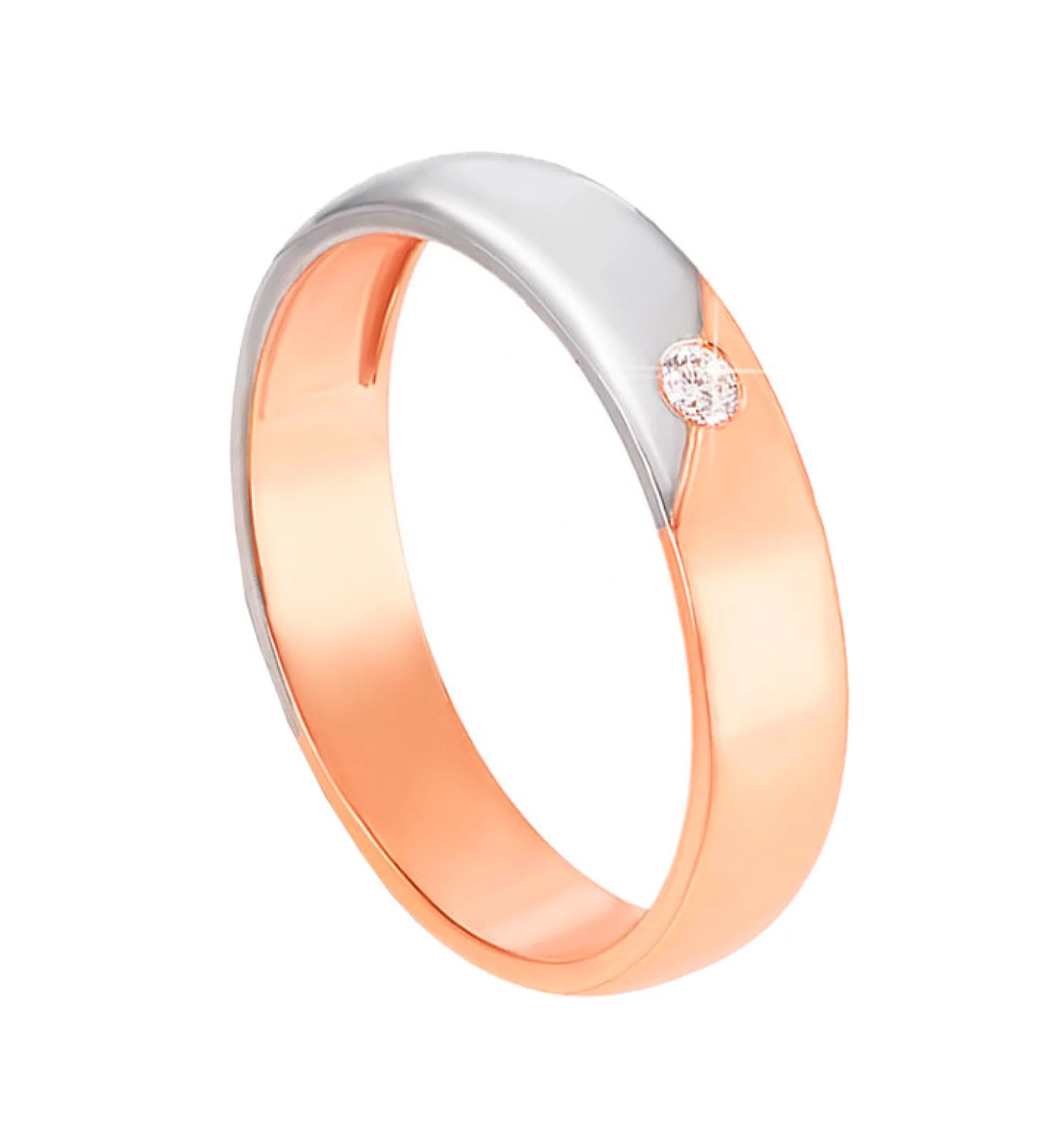 Обручальное кольцо с бриллиантом - 547455 – изображение 1