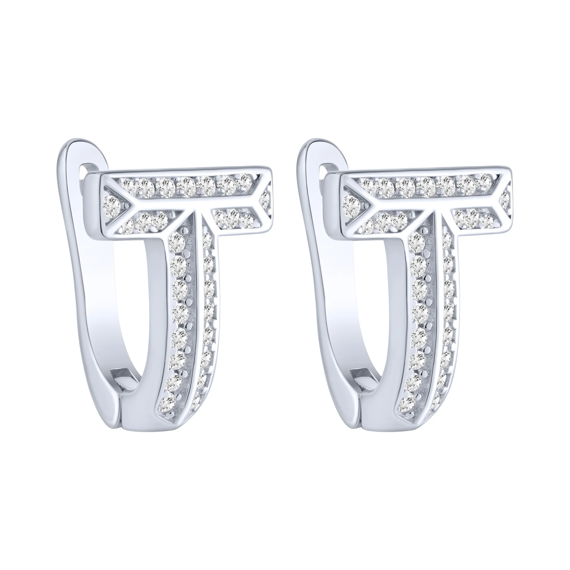 Серебряные серьги с фианитами - 2285205 - 1