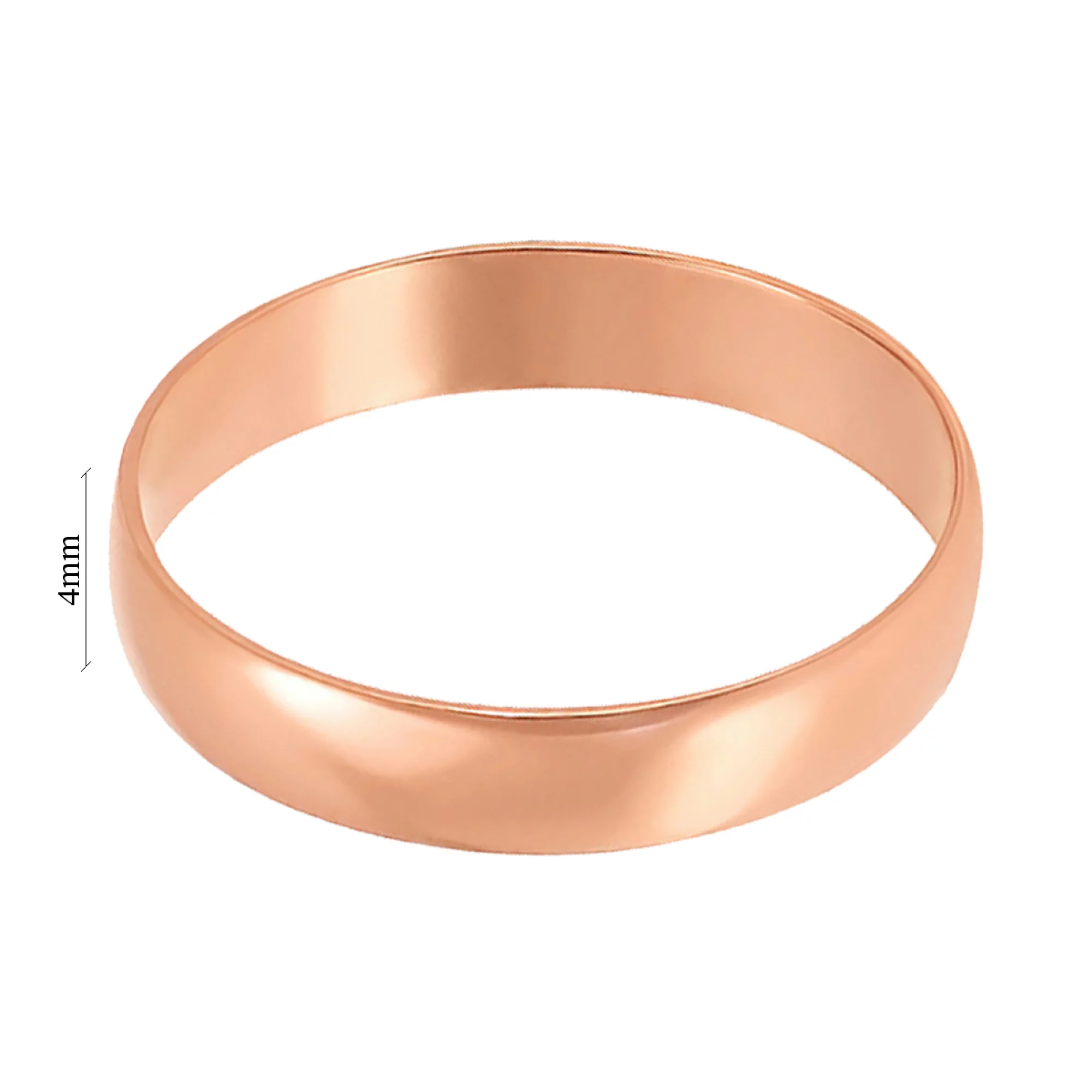 Обручальное классическое кольцо из красного золота - 547082 – изображение 4