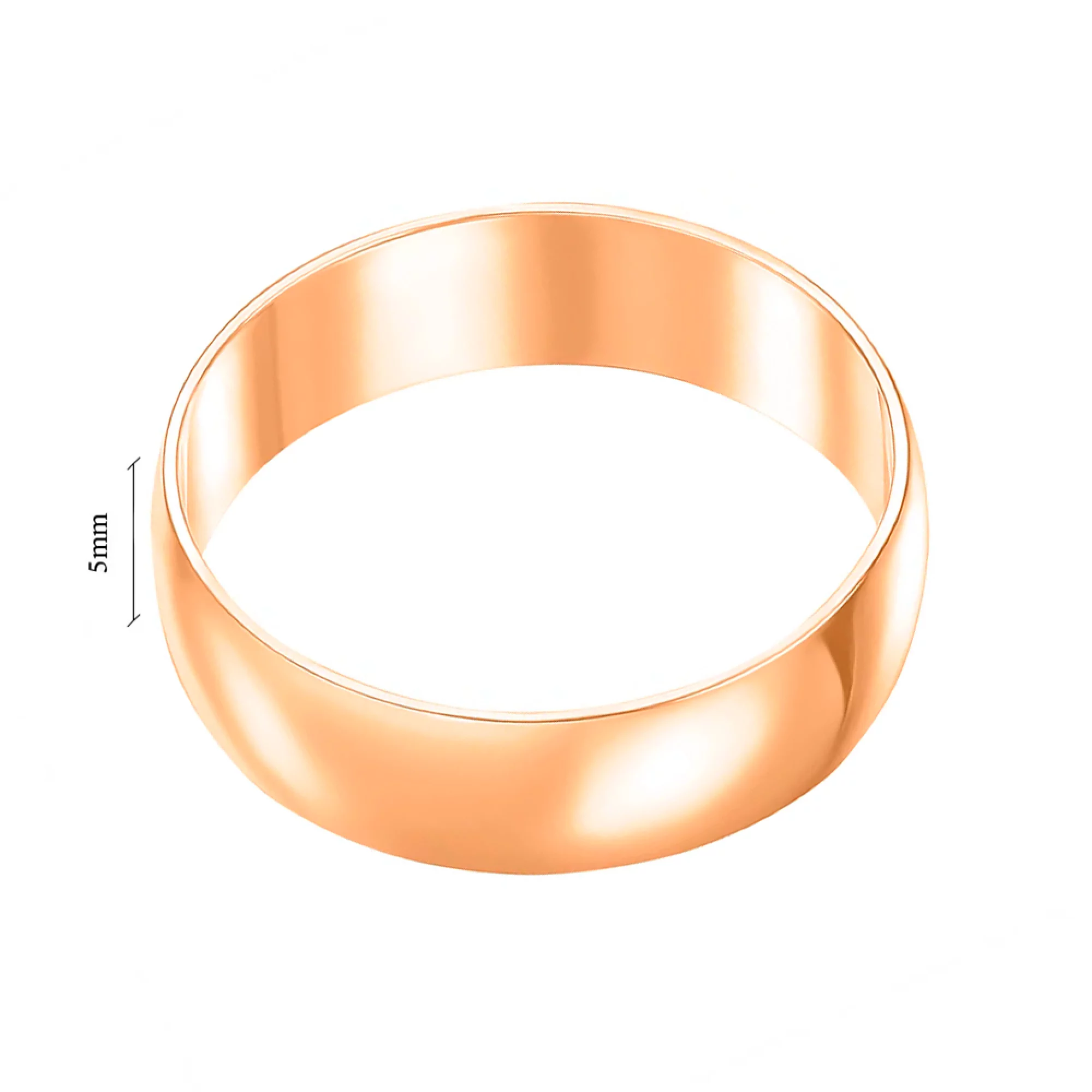 Широкое обручальное кольцо из красного золота - 1522375 – изображение 2