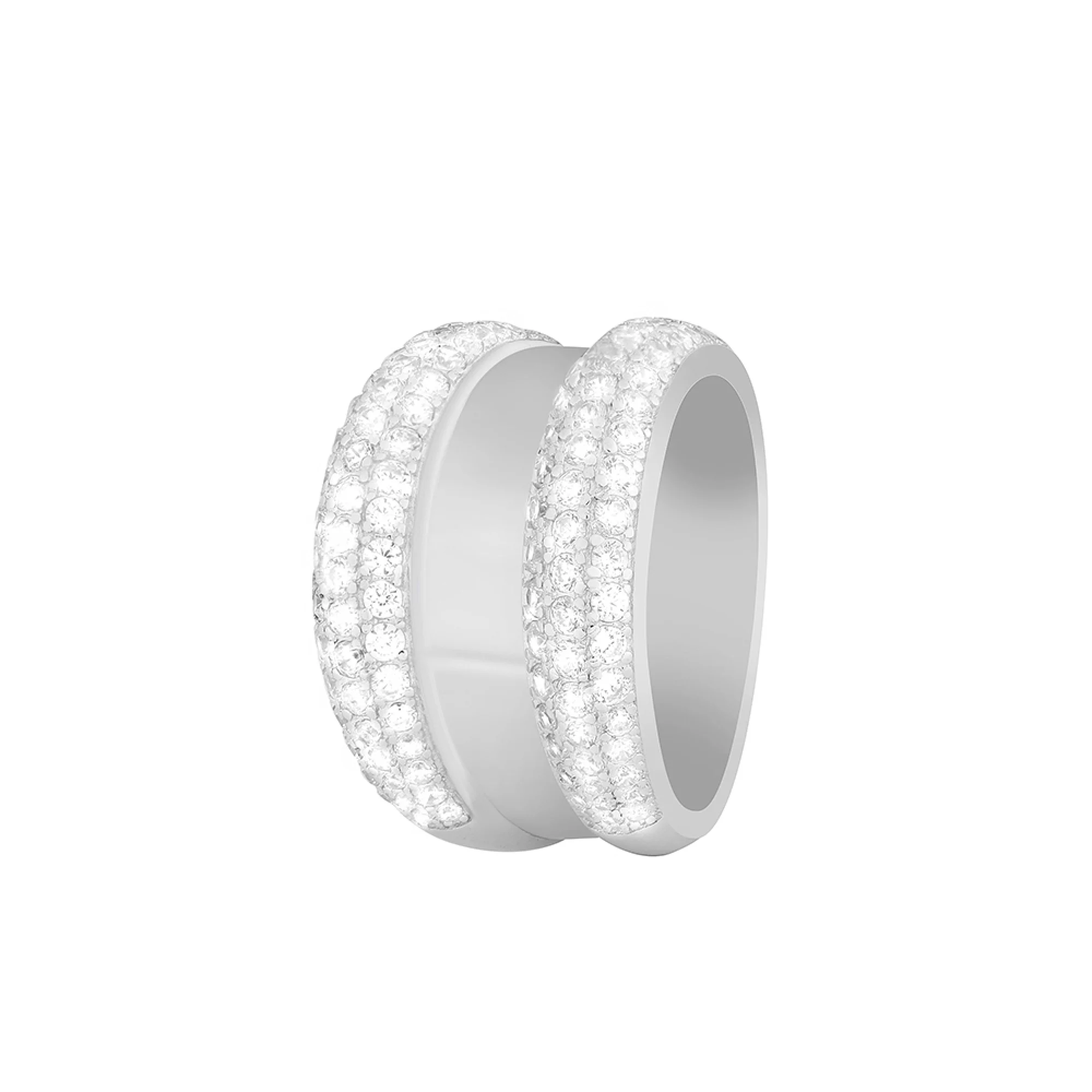 Серебряное кольцо с фианитами - 1107442 – изображение 1