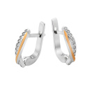 Сережки серебряные с фианитами - 796516