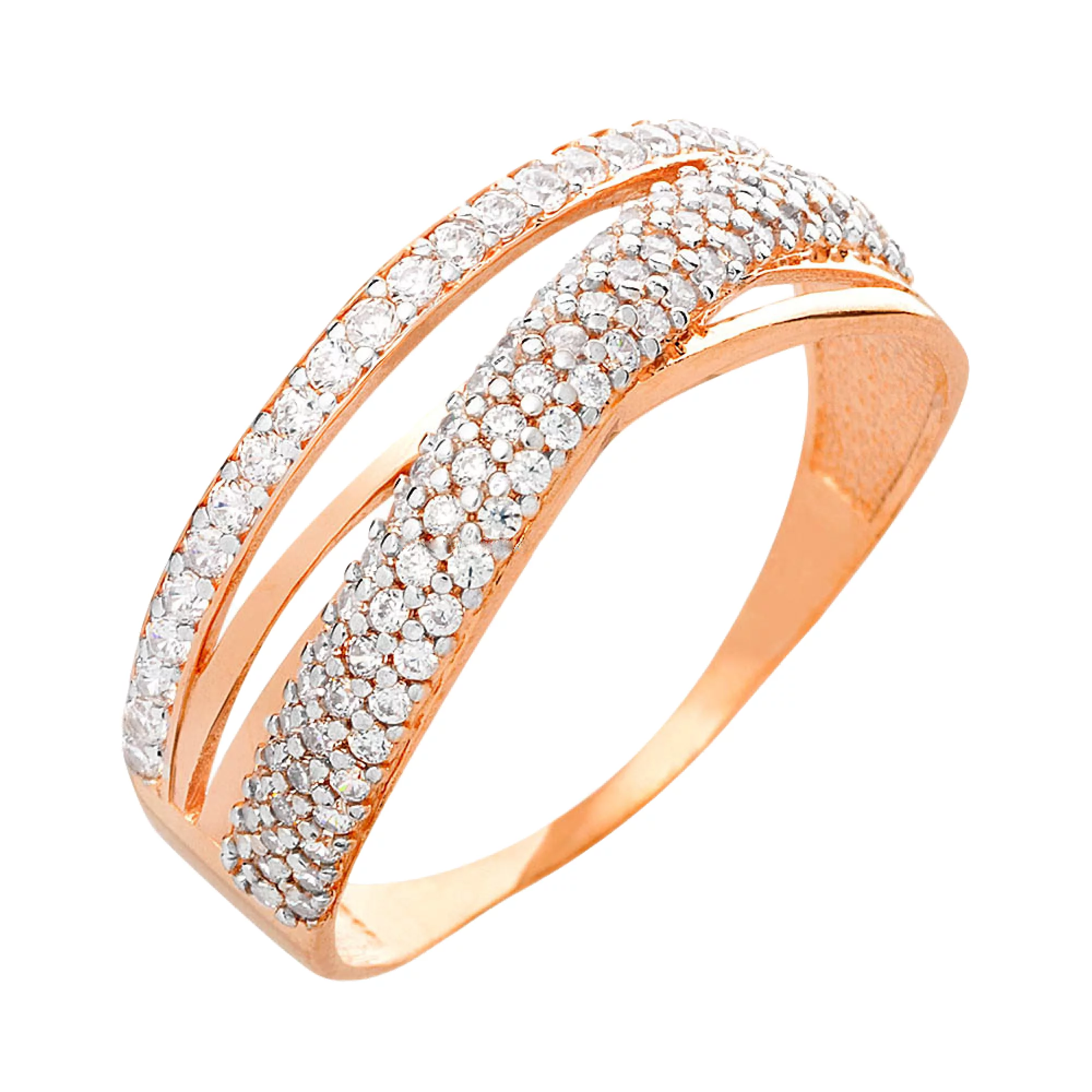 Золотое кольцо с фианитом - 569455 – изображение 1