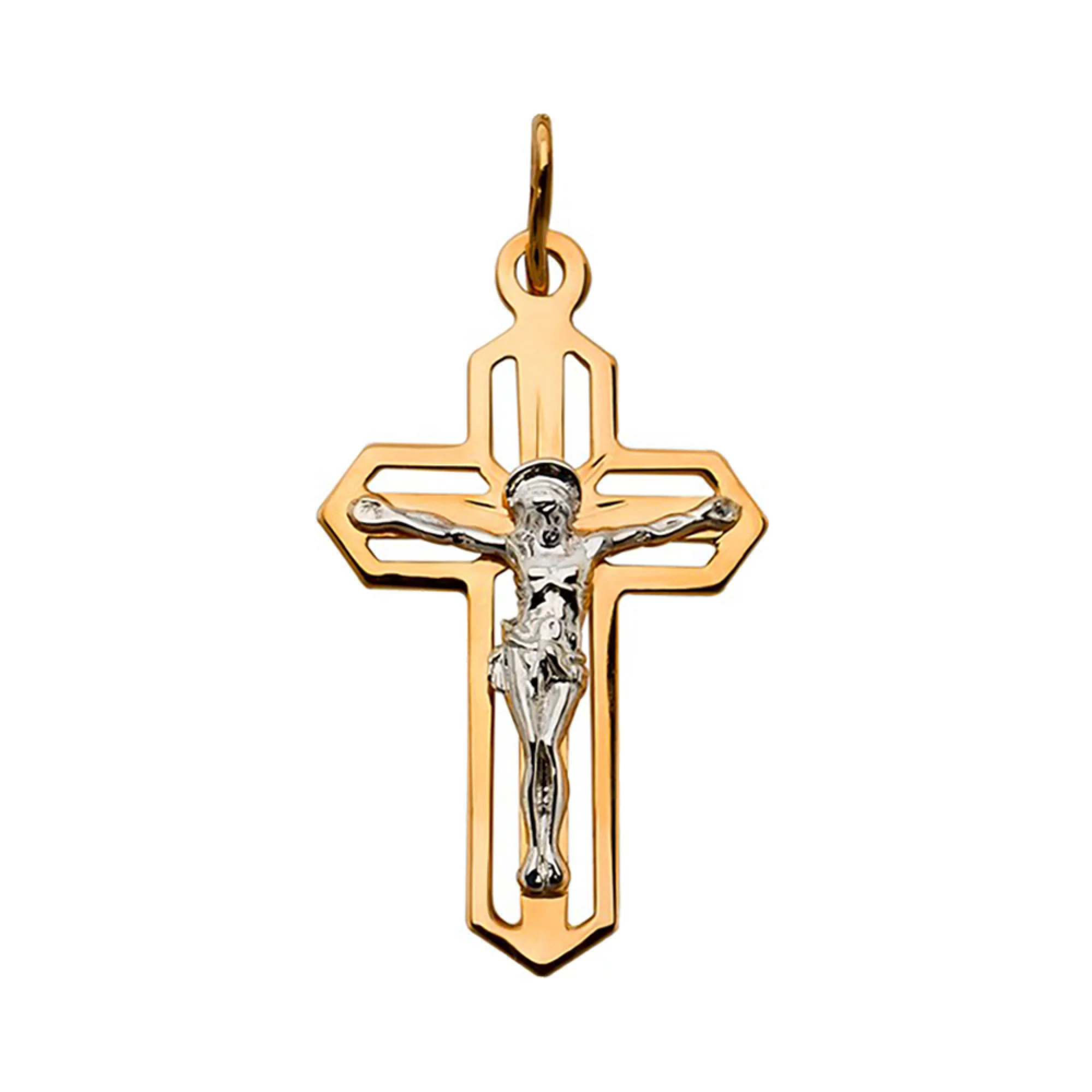 Крестик из комбинированого золота - 1451279 – изображение 1