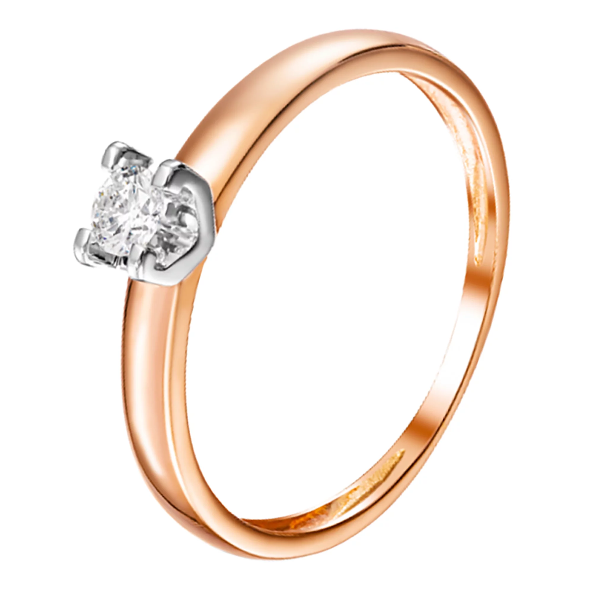 Золотое кольцо с бриллиантом - 512470 – изображение 1