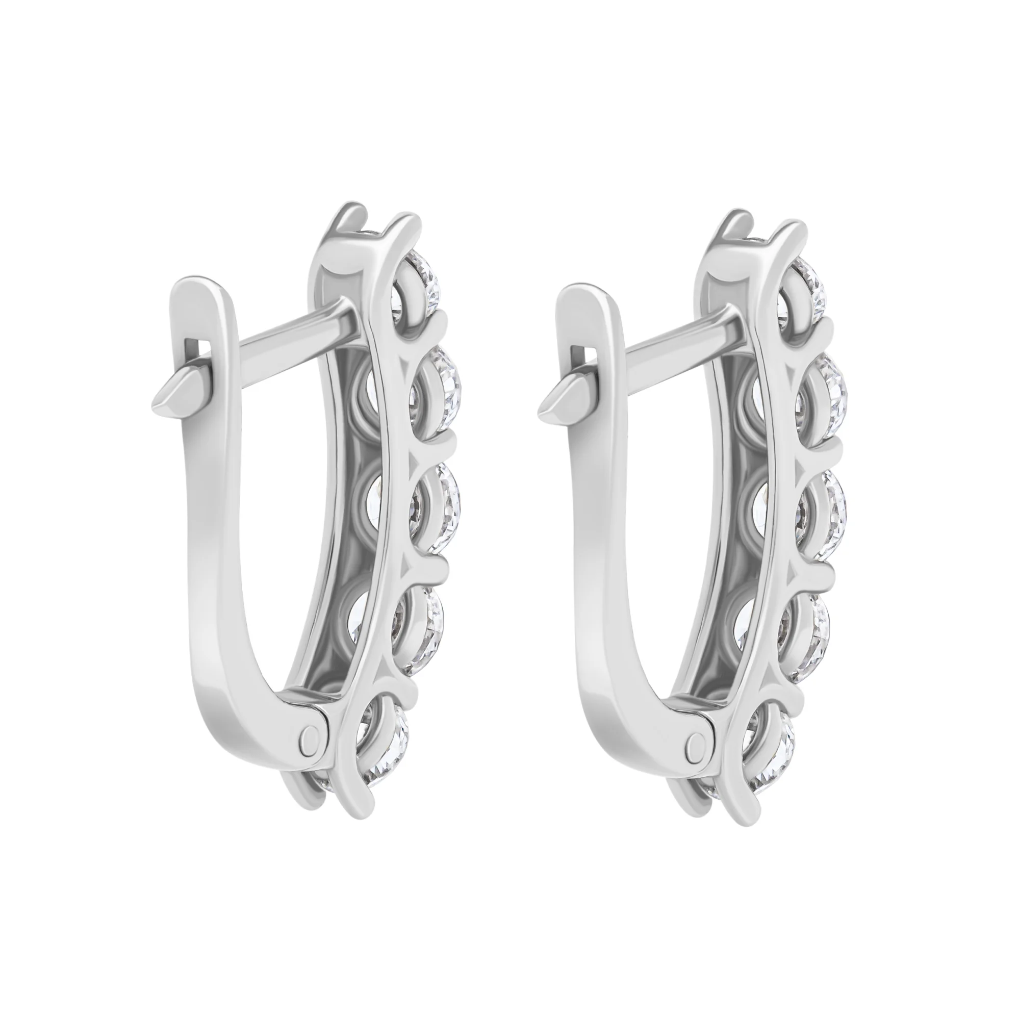 Сережки из белого золота с бриллиантами - 959536 - 2