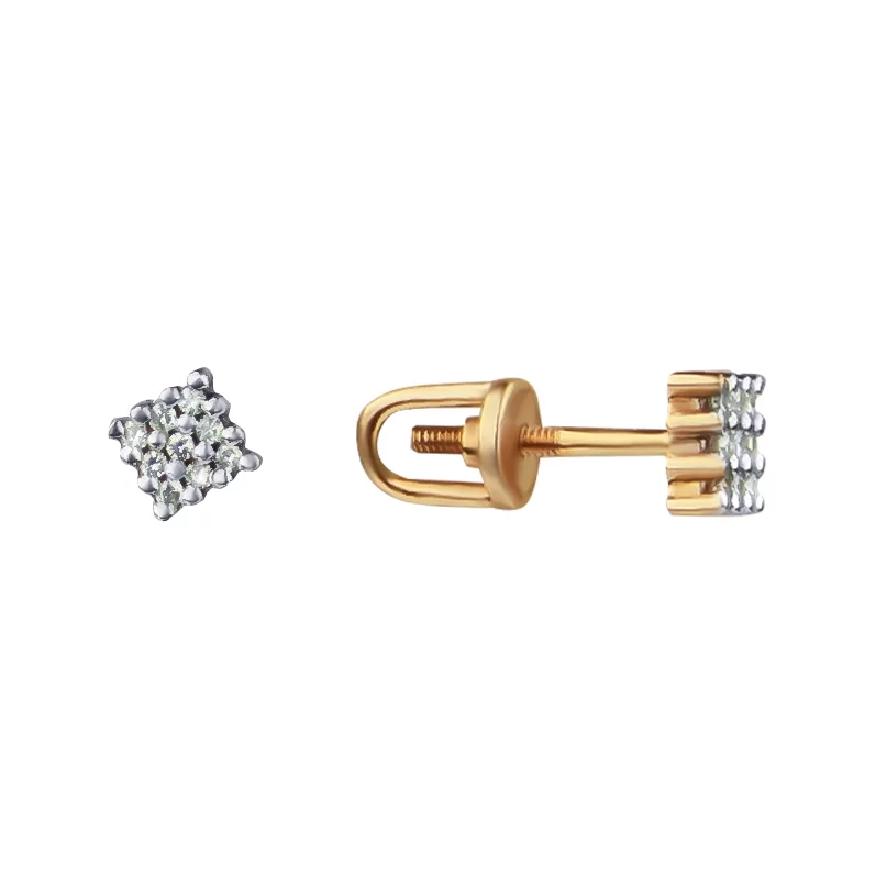 Золотые серьги-гвоздики с бриллиантом. Артикул 2586: цена, отзывы, фото – купить в интернет-магазине AURUM