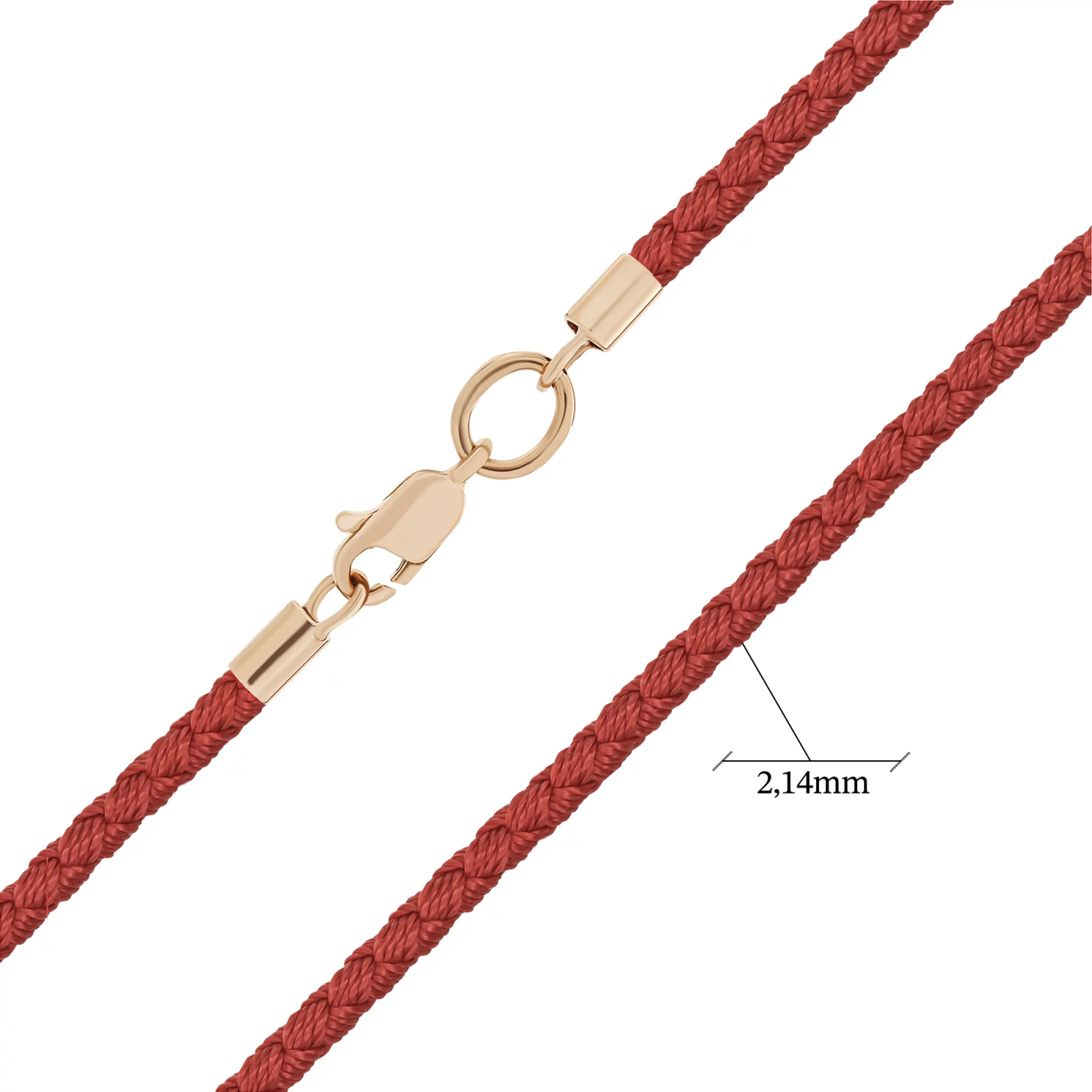 Ювелирный вощеный в красном цвете шнурок с золотой застежкой - 1577226 – изображение 2