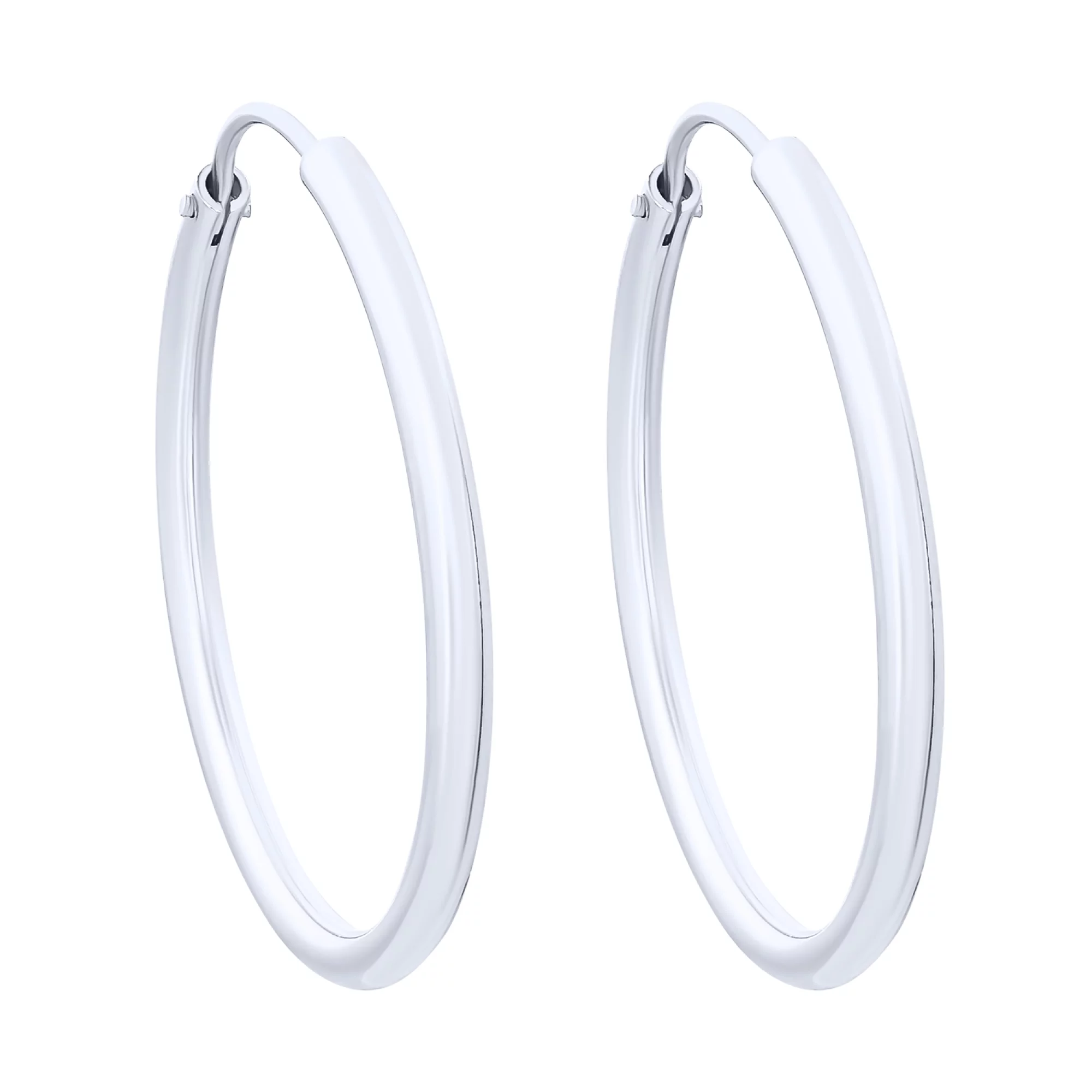 Срібні сережки-кільця - 1542910 – зображення 1